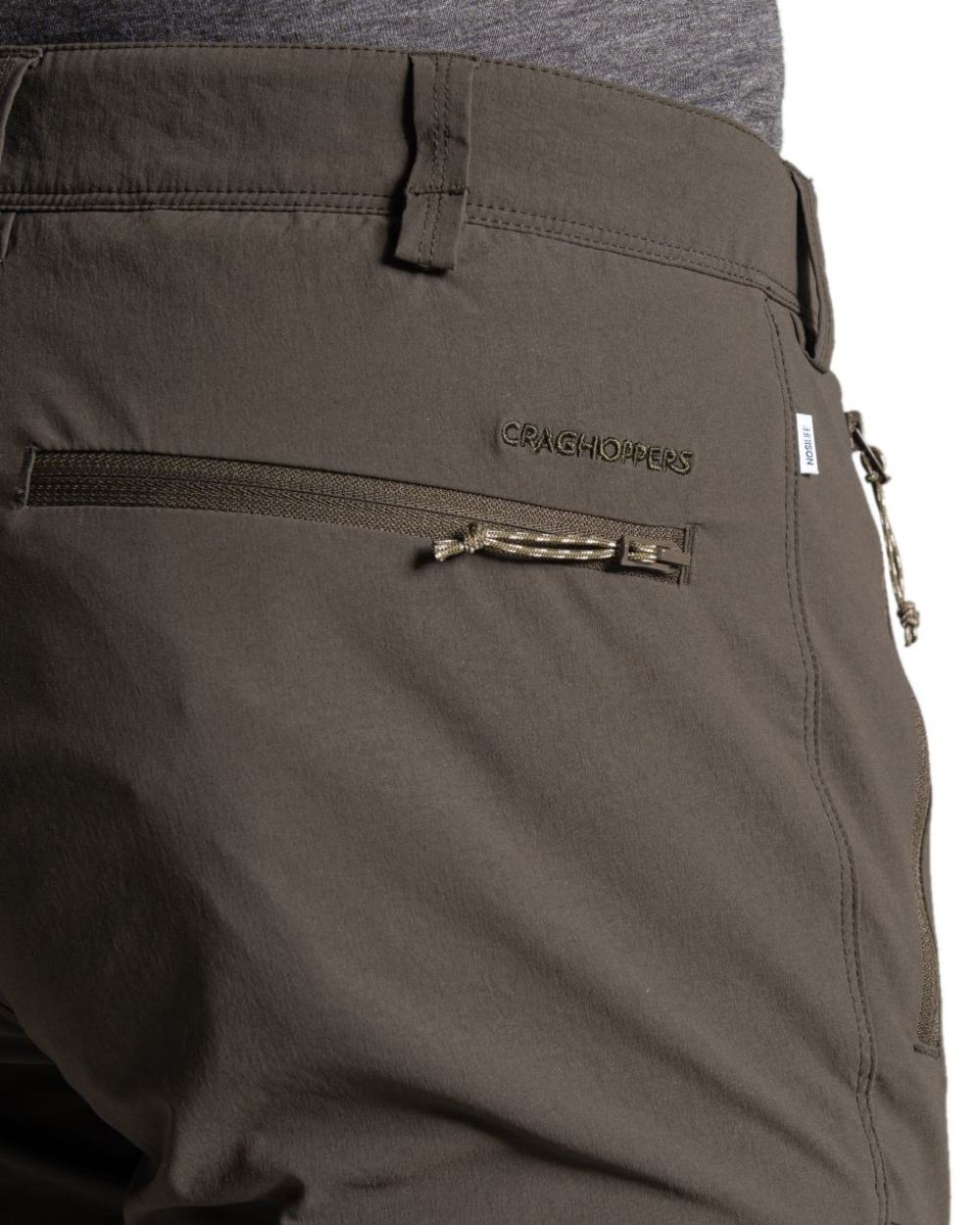 Woodland Green coloured Craghoppers Mens NosiLife Pro Trouser III on white background