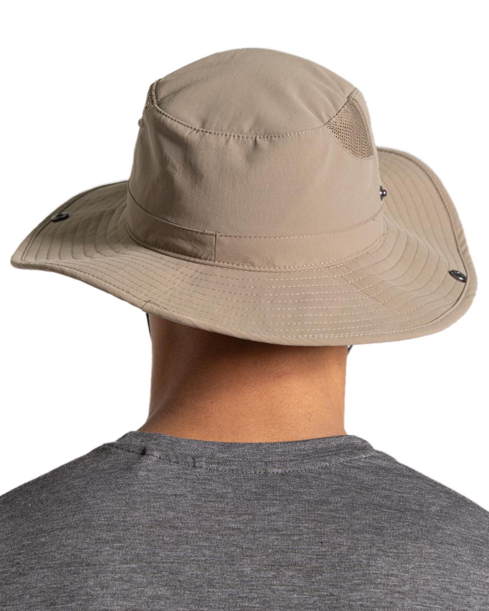 Pebble coloured Craghoppers Mens NosiLife Ranger Hat on white background