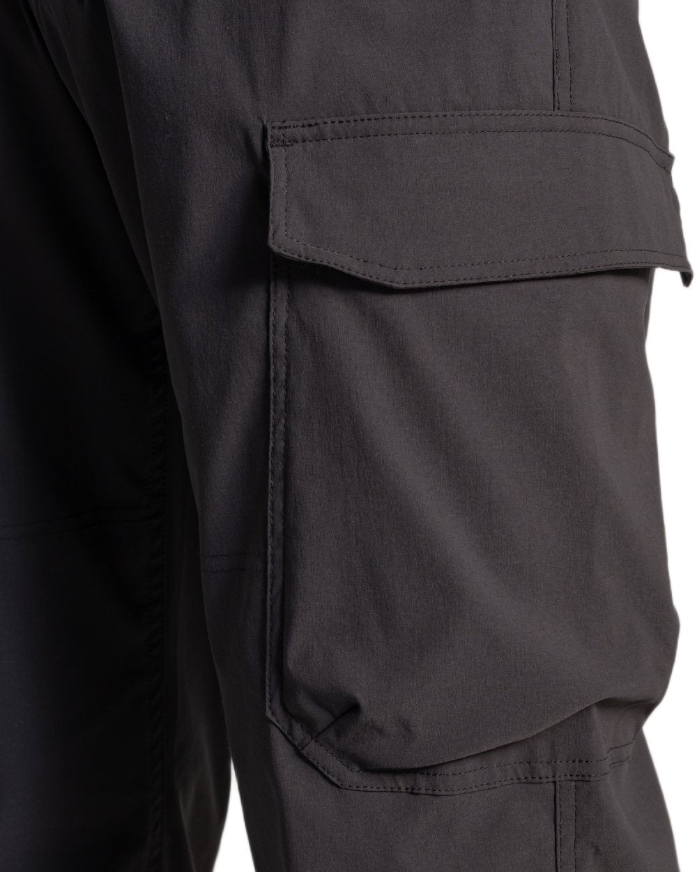 Dark Iron coloured Craghoppers Mens NosiLife Rif Stretch Cargo Trousers on white background