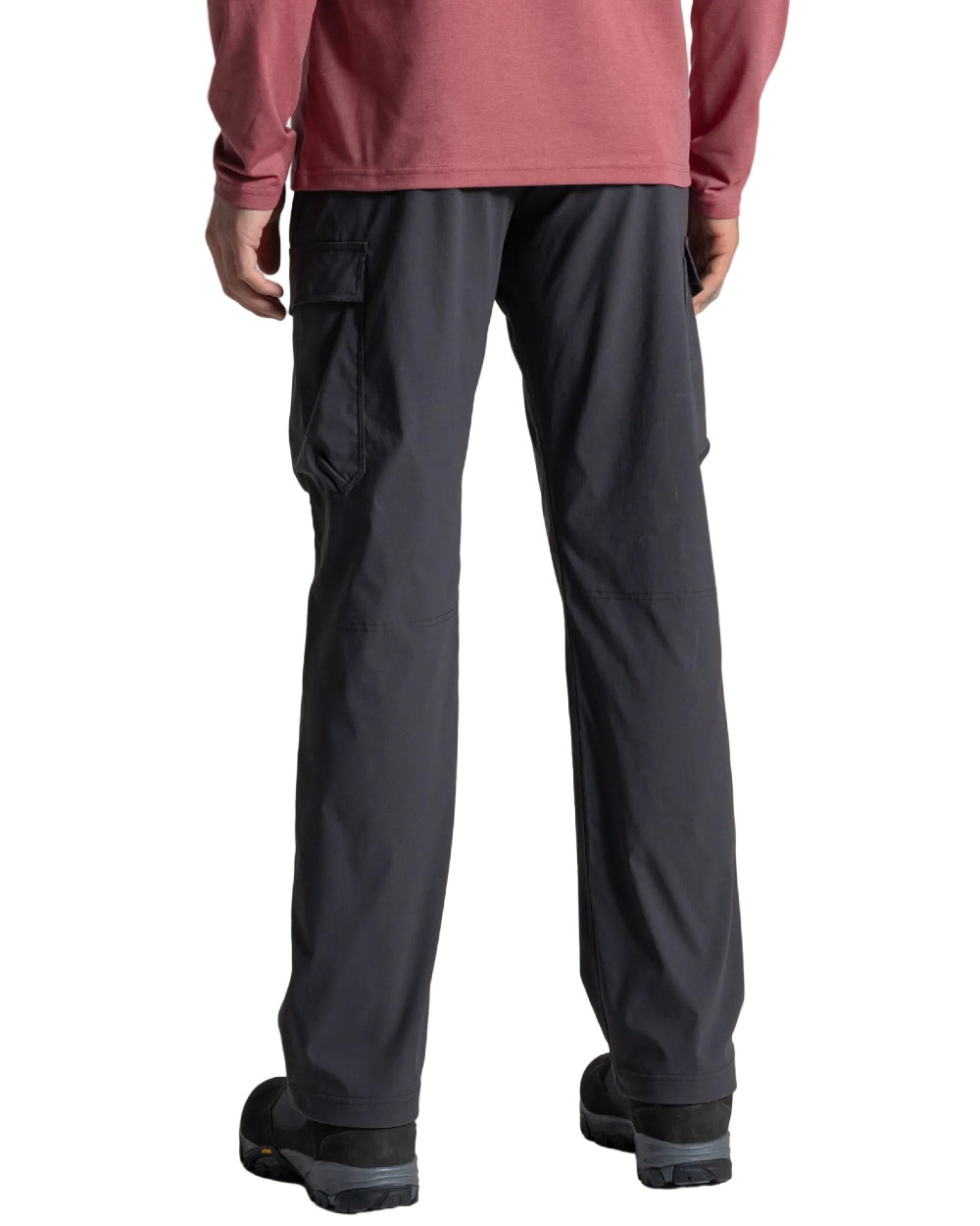 Dark Iron coloured Craghoppers Mens NosiLife Rif Stretch Cargo Trousers on white background