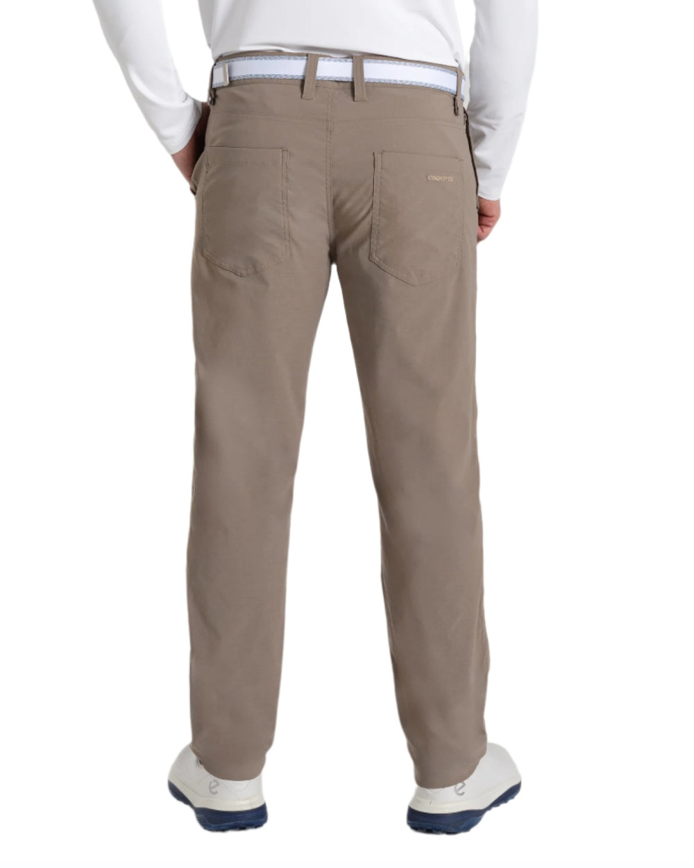 Pebble coloured Craghoppers Mens NosiLife Santos Golf Trousers II on white background