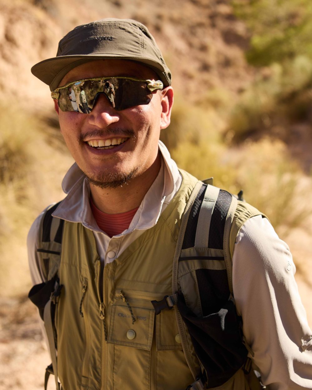 Cardamon coloured Craghoppers Mens NosiLife Sebou Gilet on mountain background