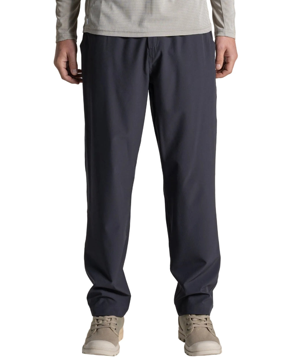 Dark Iron coloured Craghoppers Mens NosiLife Socco Trousers on white background