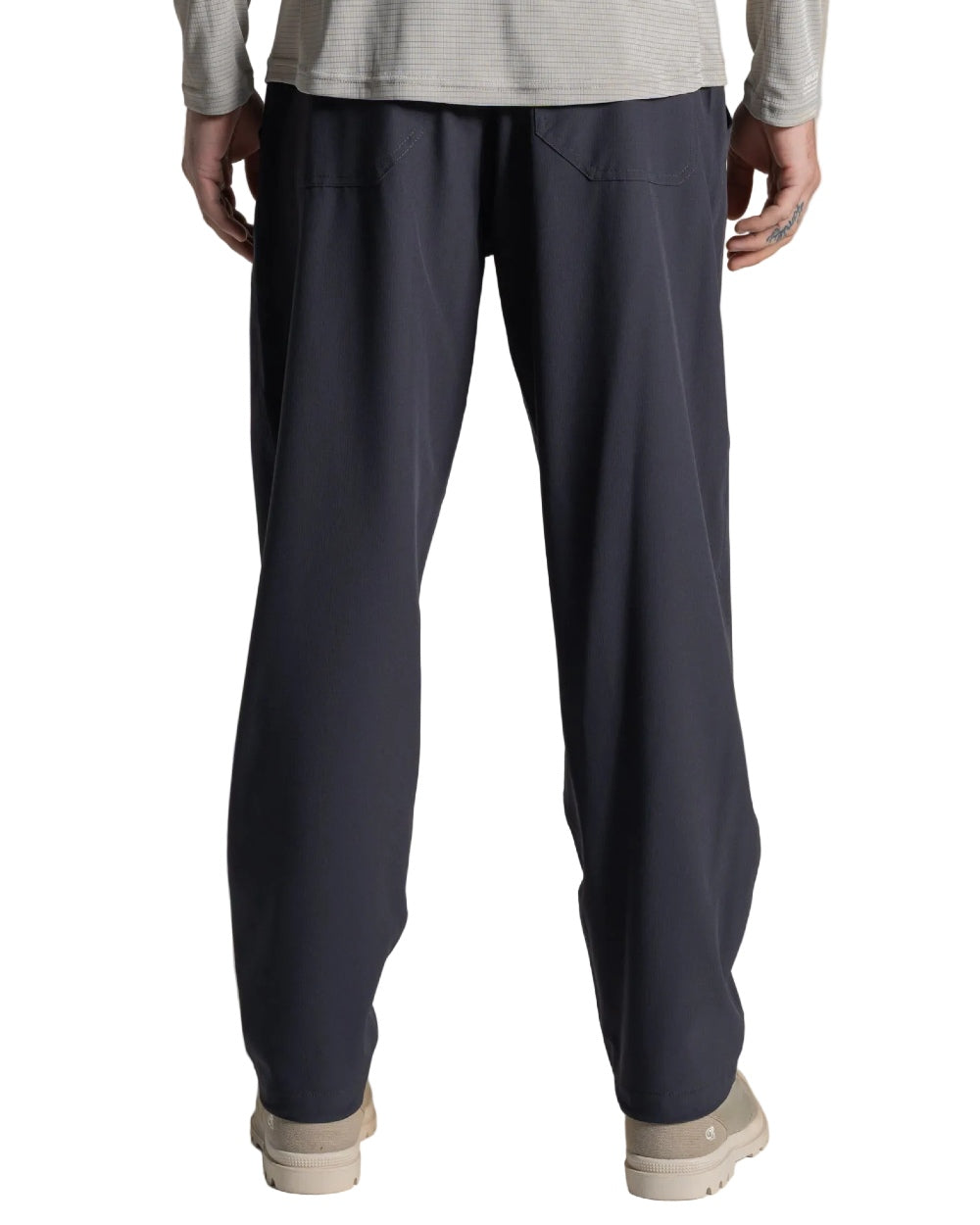 Dark Iron coloured Craghoppers Mens NosiLife Socco Trousers on white background