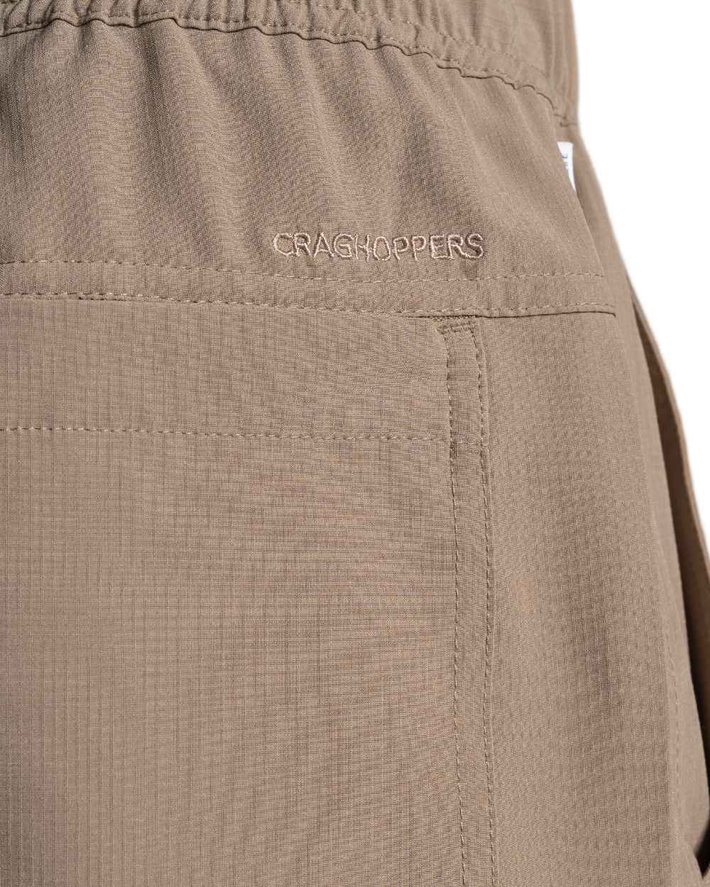 Pebble coloured Craghoppers Mens NosiLife Socco Trousers on white background