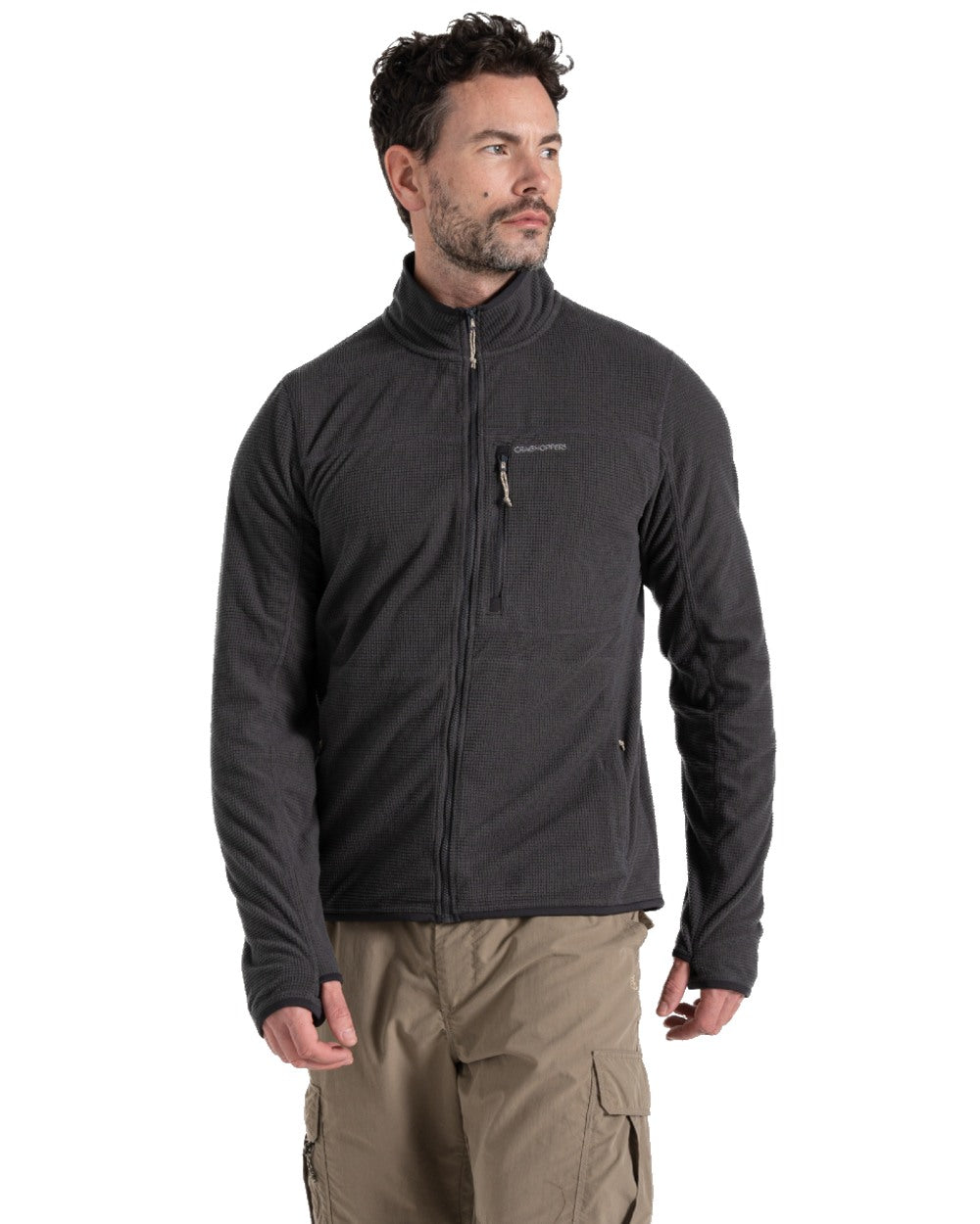 Black Pepper coloured Craghoppers Mens NosiLife Spry Jacket on white background