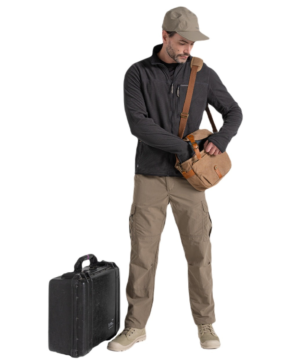 Black Pepper coloured Craghoppers Mens NosiLife Spry Jacket on white background