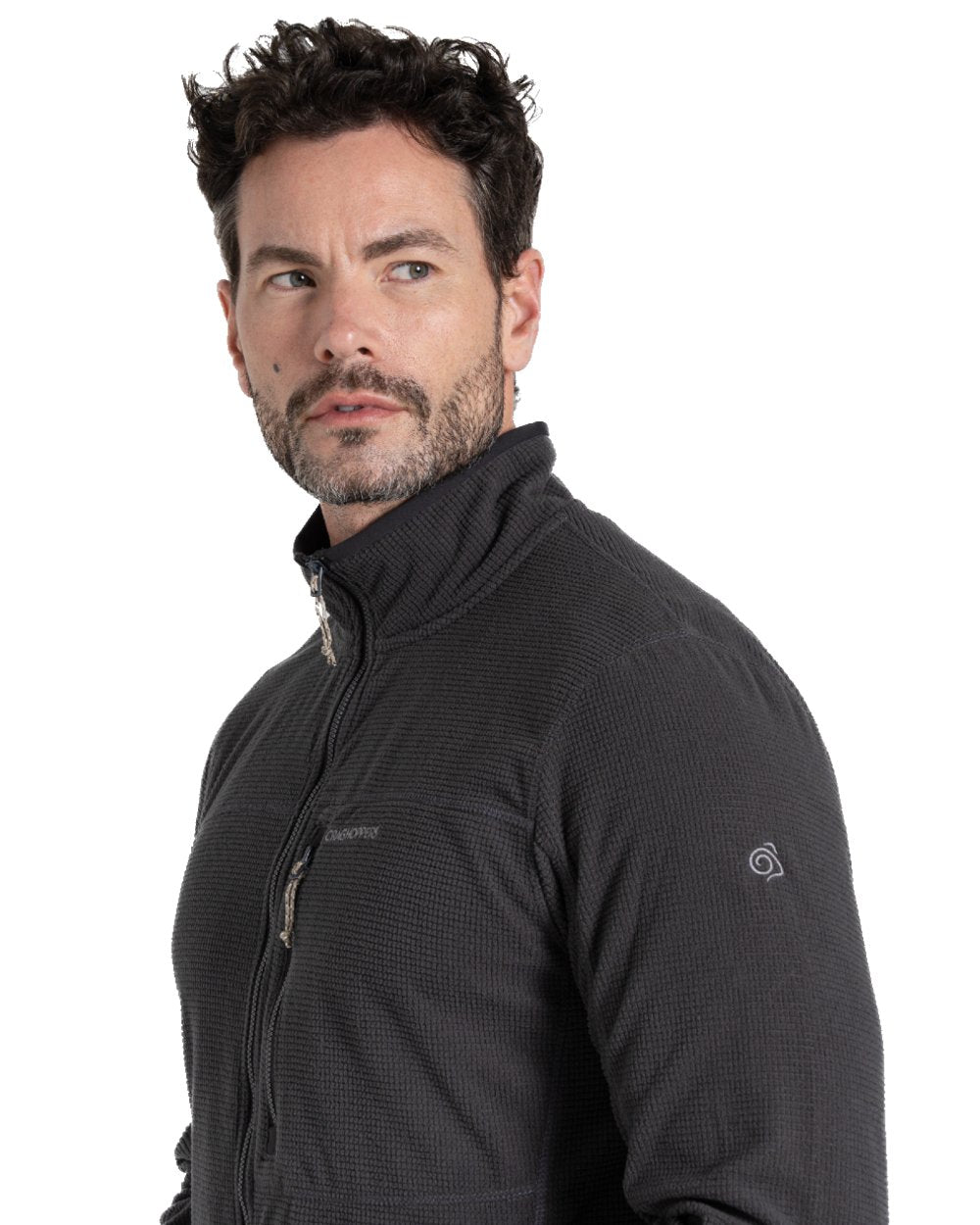 Black Pepper coloured Craghoppers Mens NosiLife Spry Jacket on white background