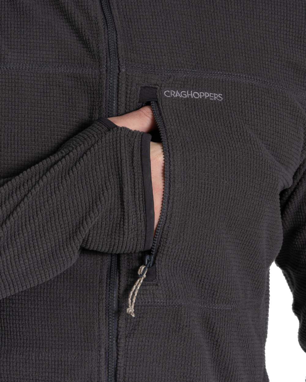 Black Pepper coloured Craghoppers Mens NosiLife Spry Jacket on white background