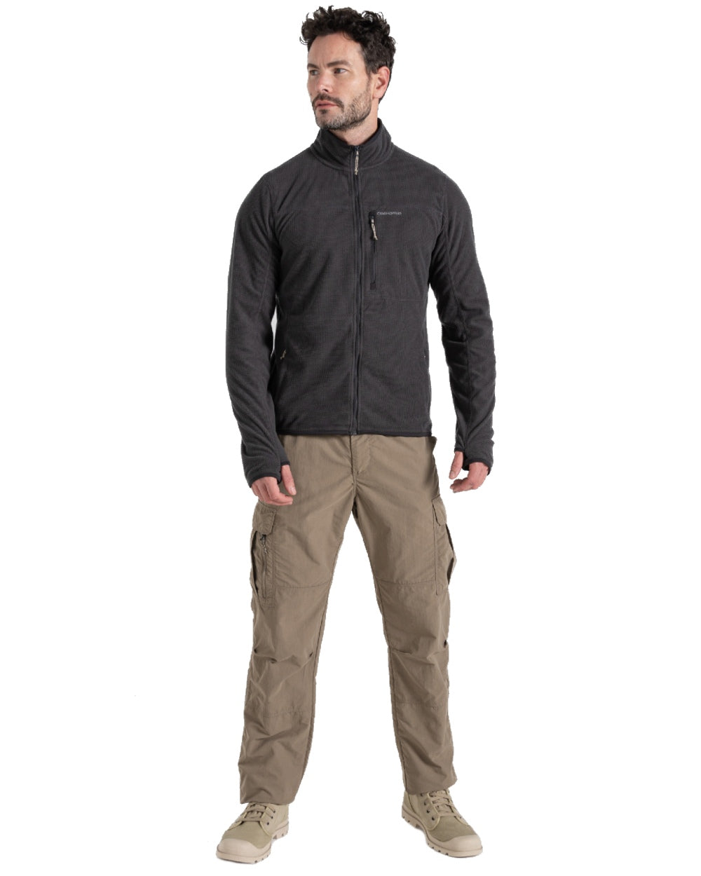 Black Pepper coloured Craghoppers Mens NosiLife Spry Jacket on white background