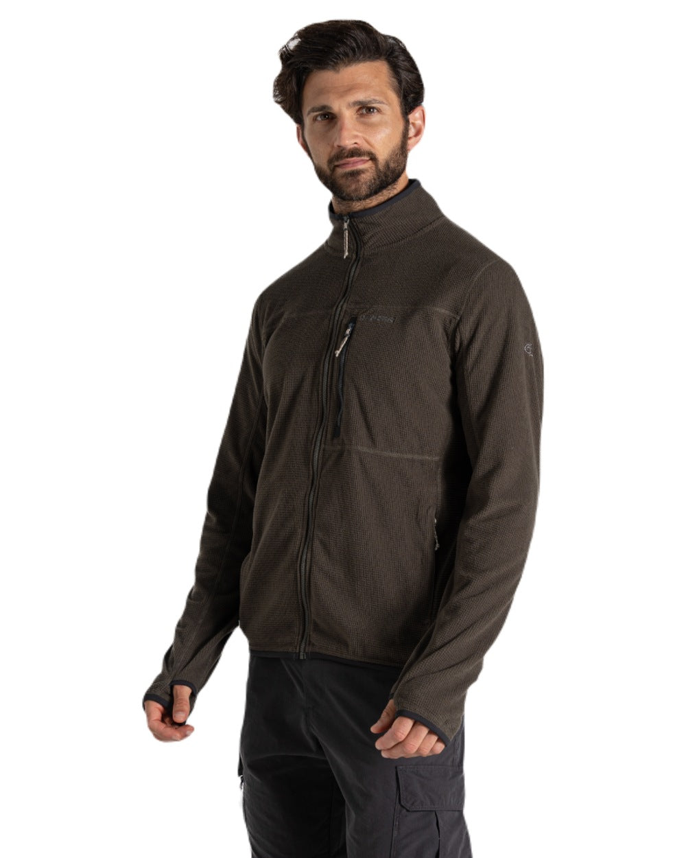 Woodland Green coloured Craghoppers Mens NosiLife Spry Jacket on white background