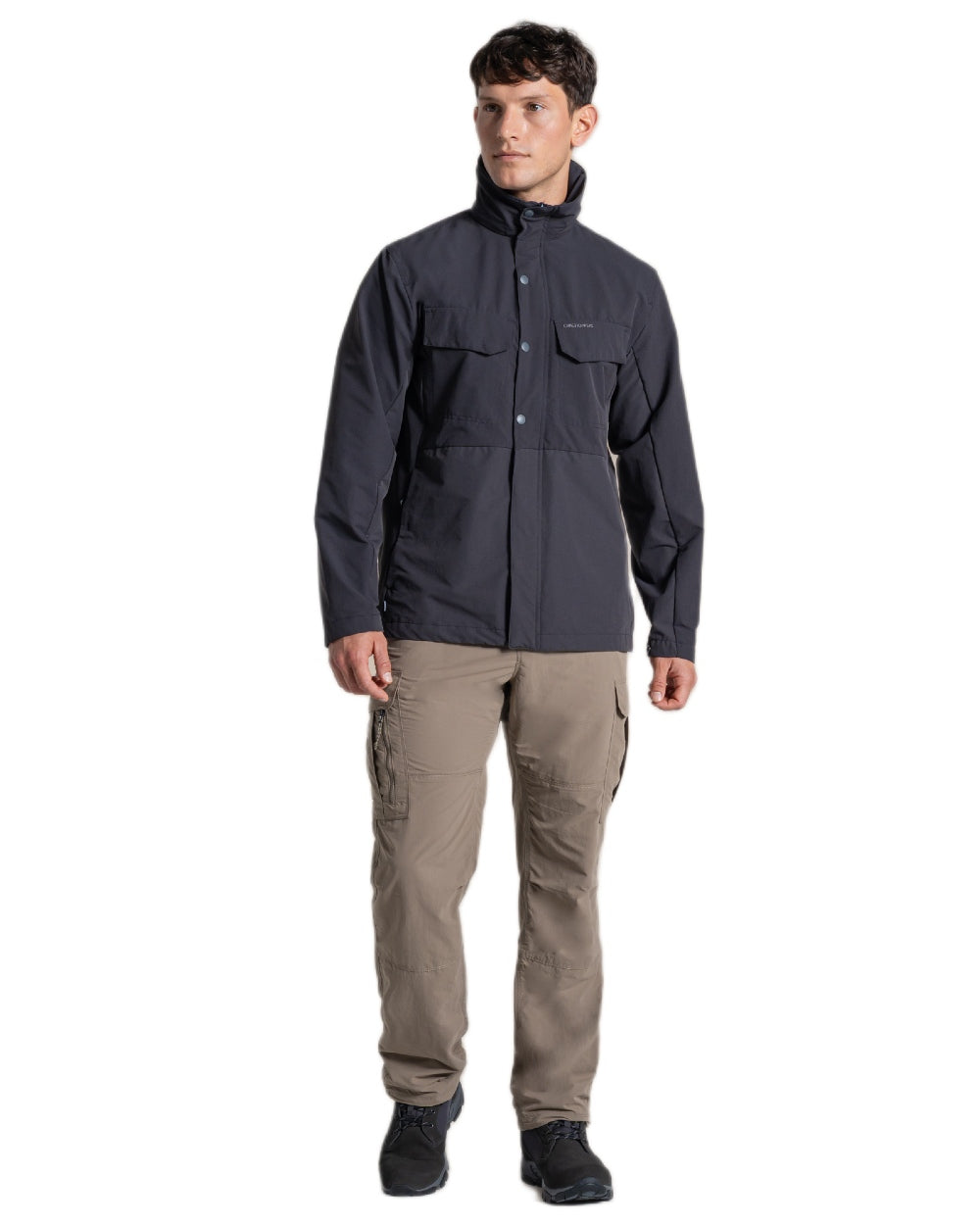 Dark Iron coloured Craghoppers Mens NosiLife Younes Jacket on white background