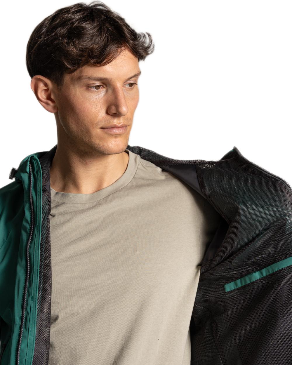 Mosaic Green Coloured Craghoppers Mens Osuna Waterproof Jacket on White Background