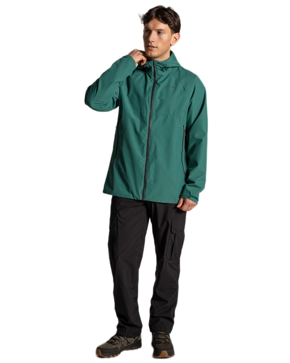 Mosaic Green Coloured Craghoppers Mens Osuna Waterproof Jacket on White Background