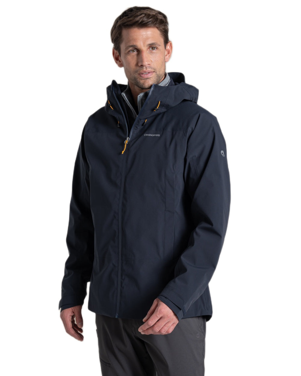 Dark Navy coloured Craghoppers Mens Ponsa Waterproof Jacket on white background