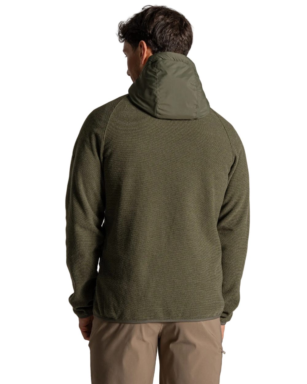 Dark Sage coloured Craghoppers Mens Vamos II Hybrid Jacket on white background