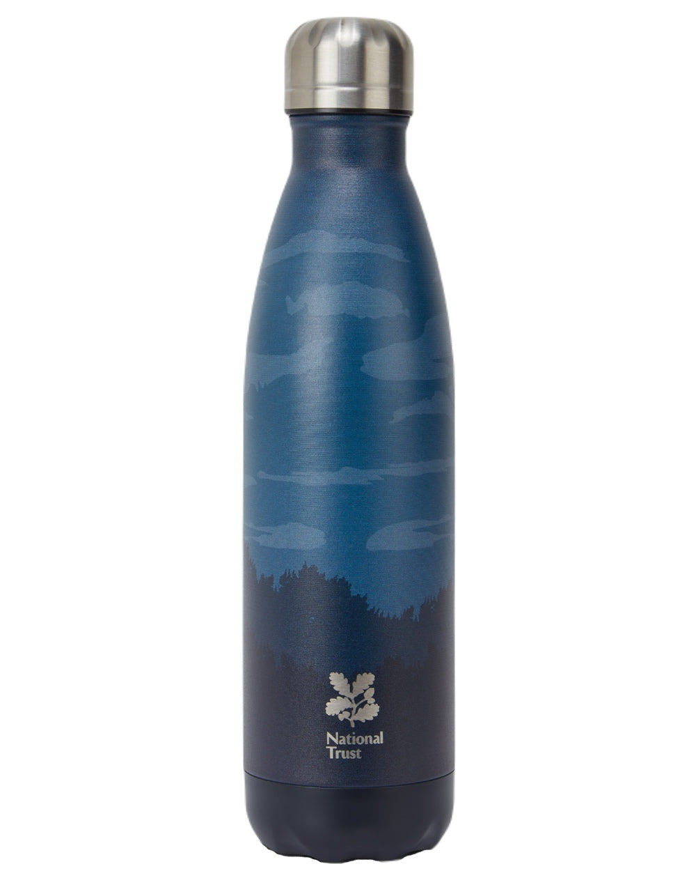 Blue Navy Print coloured Craghoppers National Trust Insulated Waterbottle on white background