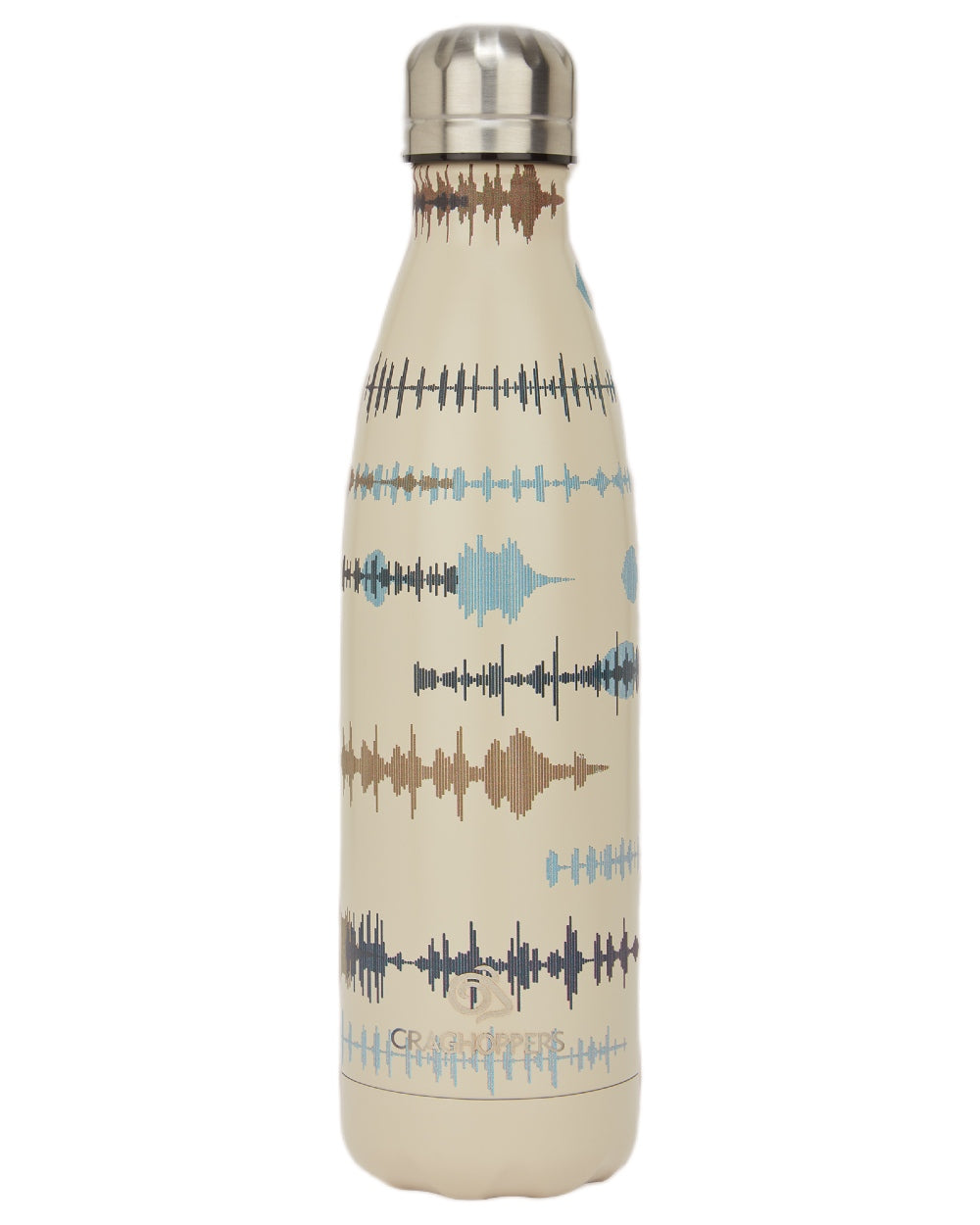 Ecru Blue Stone Print coloured Craghoppers National Trust Insulated Waterbottle on white background