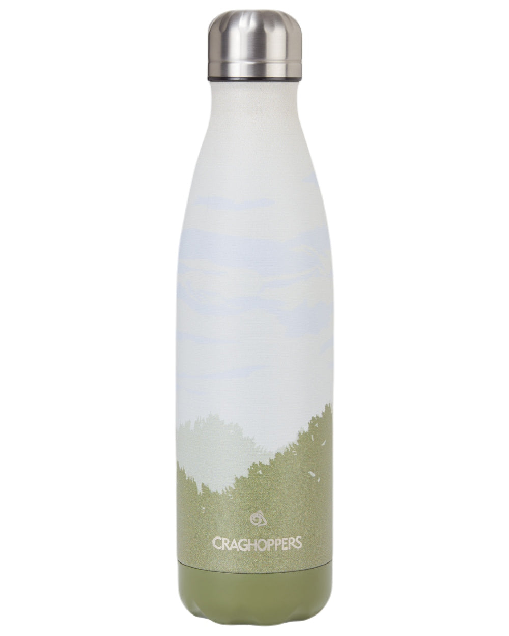 Ecru Print coloured Craghoppers National Trust Insulated Waterbottle on white background