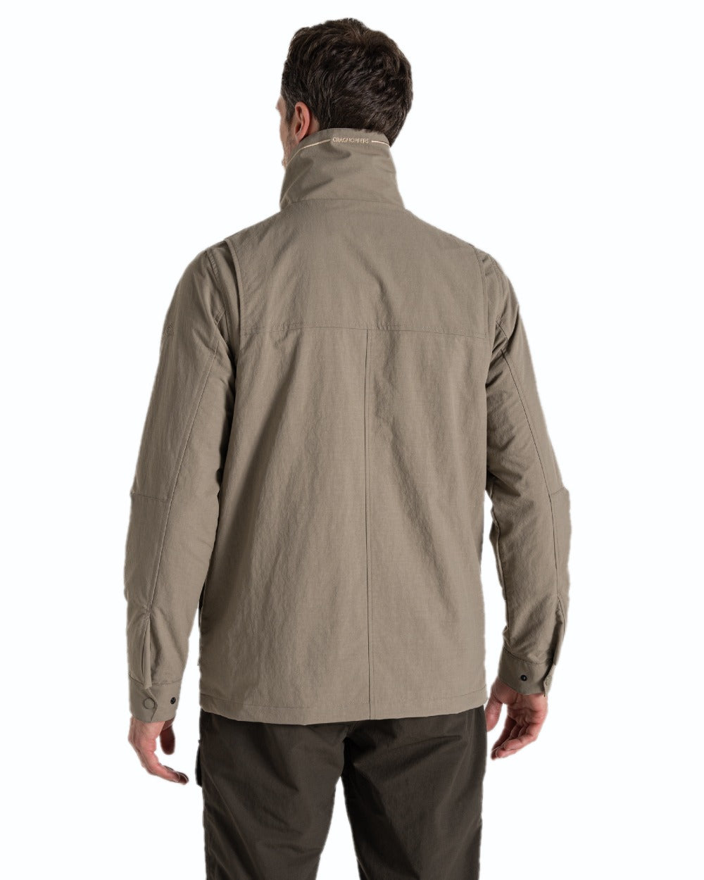 Pebble coloured Craghoppers Mens NosiLife Adventure Jacket IV on white background