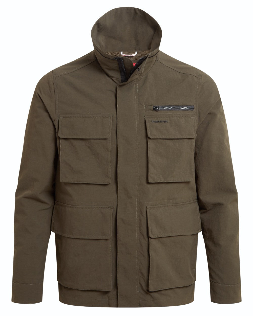 Woodland Green coloured Craghoppers Mens NosiLife Adventure Jacket IV on white background