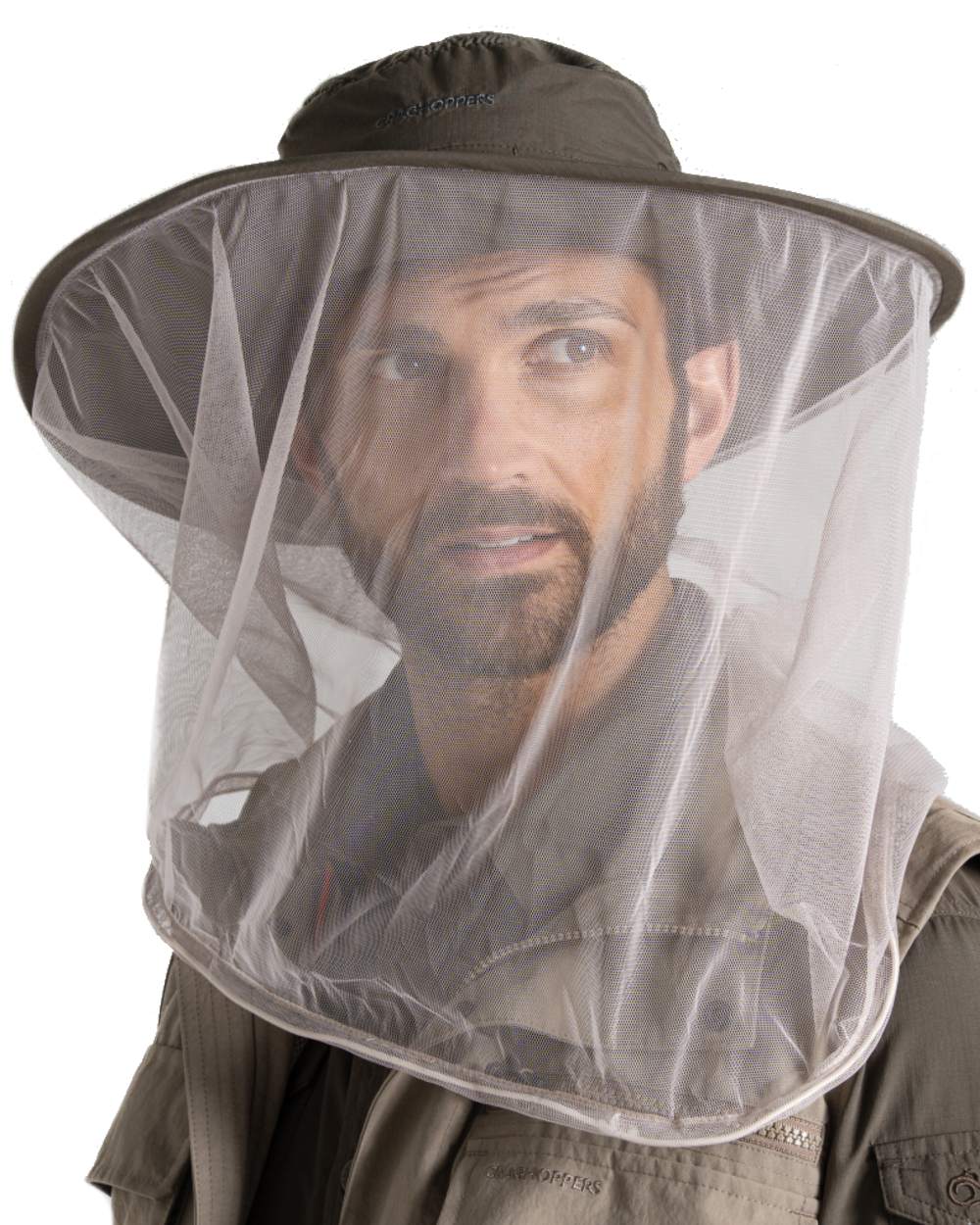 Woodland Green coloured Craghoppers NosiLife Ultimate Hat II on white background