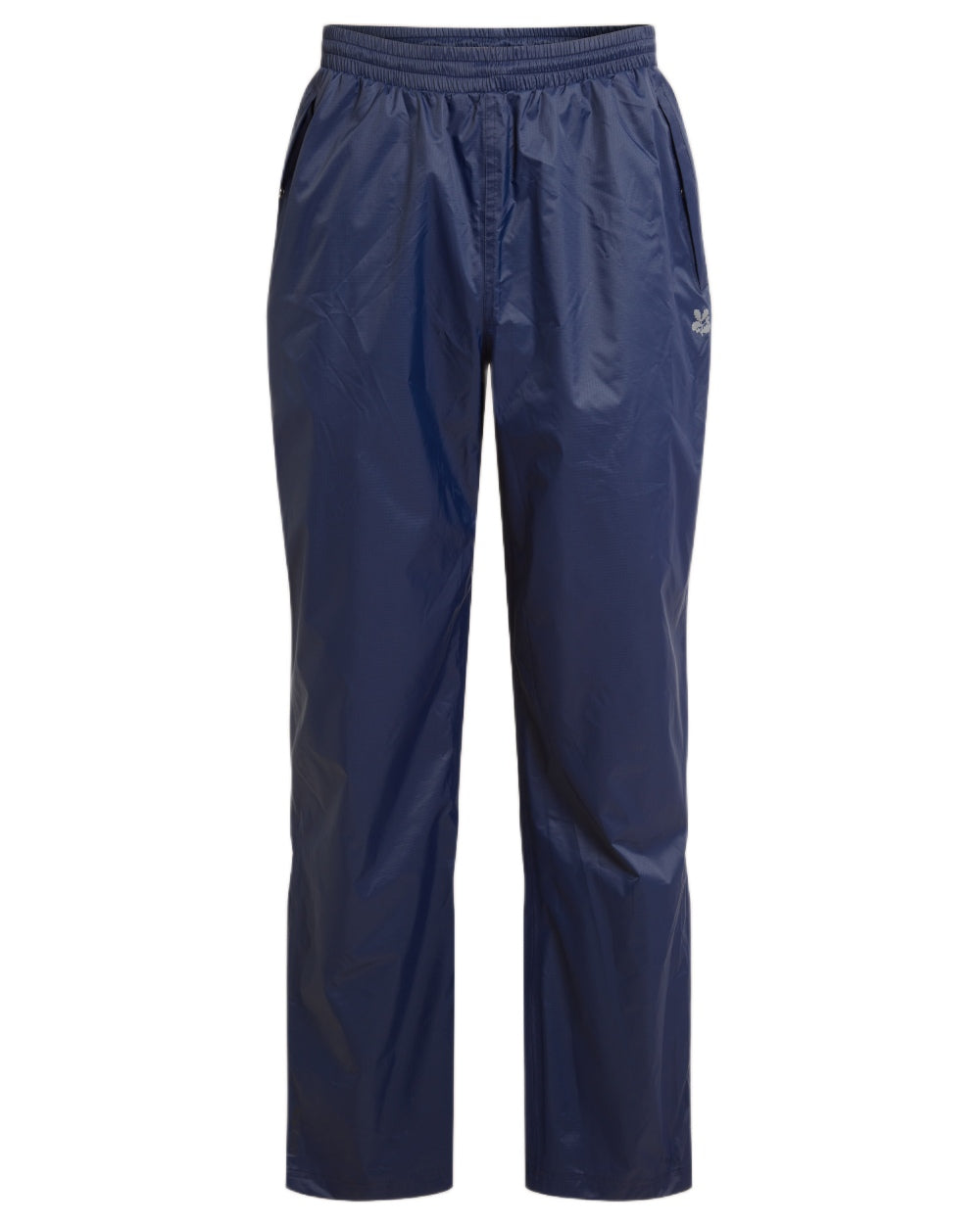 Blue Navy coloured Craghoppers Petterill Waterproof Packable Overtrousers on white background