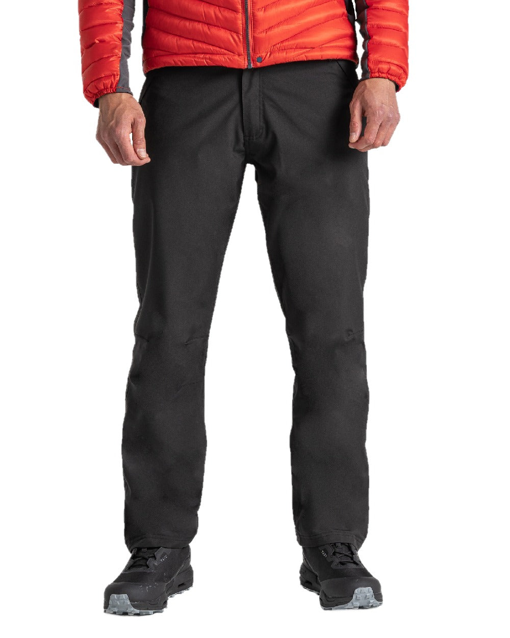 Black coloured Craghoppers Steall II Thermo Waterproof Trousers on white background