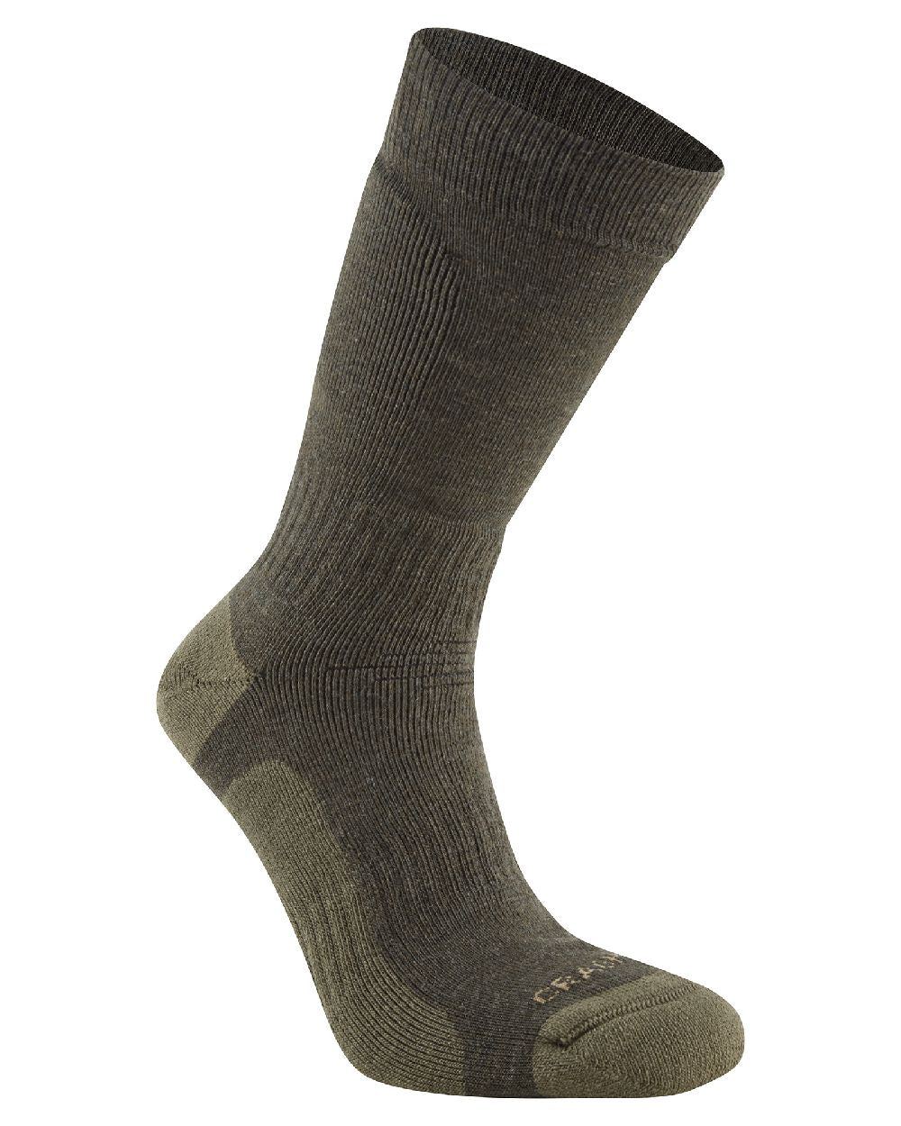 Woodland Green coloured Craghoppers Trek Sock on white background