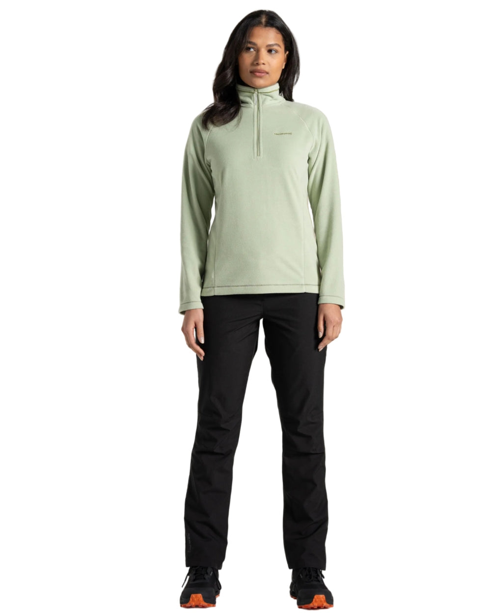 Black coloured Craghoppers Womens Airedale II Waterproof Trousers on white background