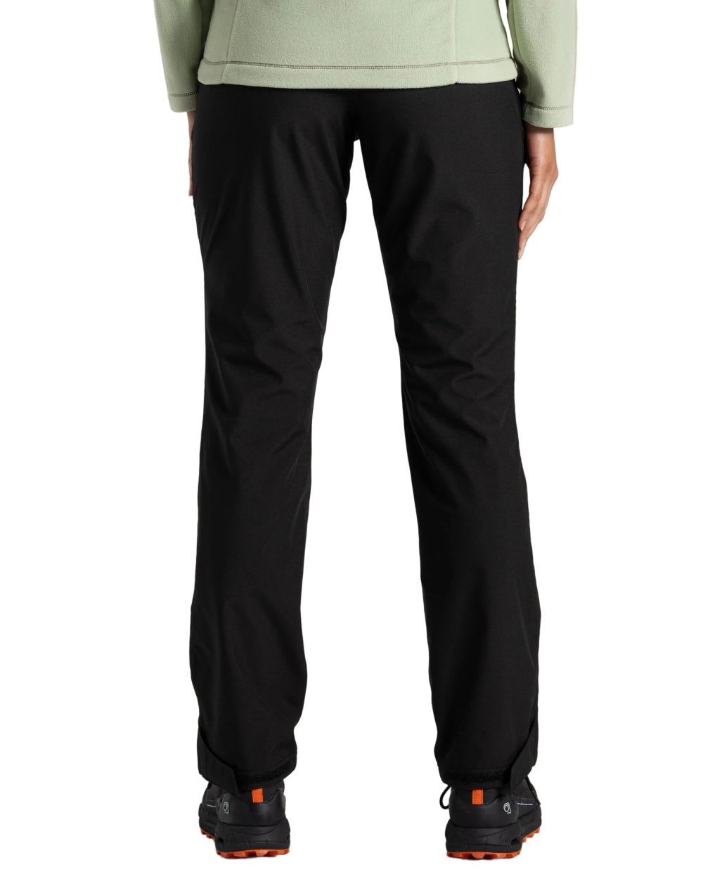 Black coloured Craghoppers Womens Airedale II Waterproof Trousers on white background