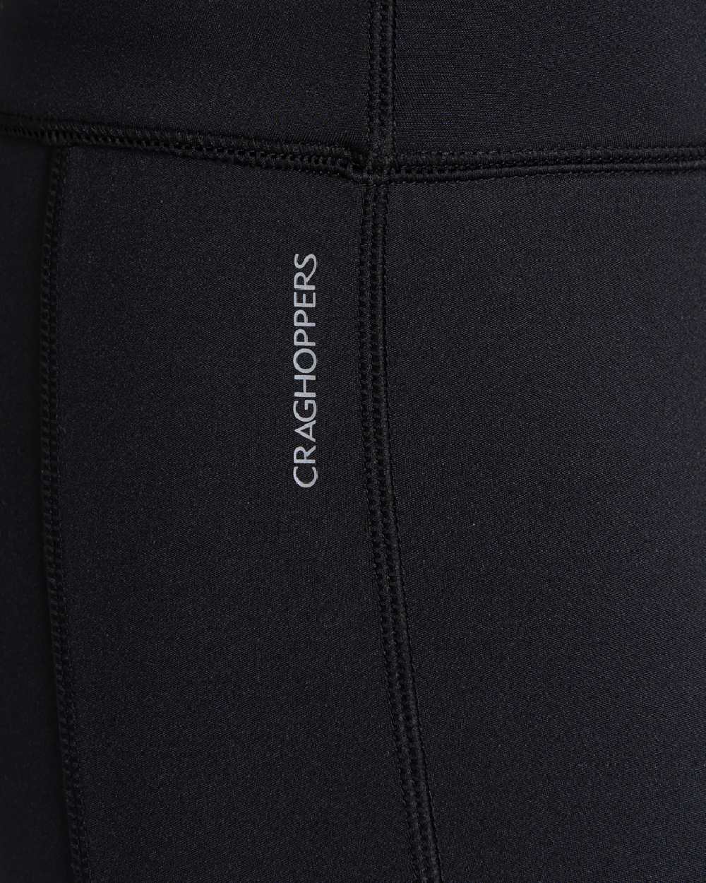 Black coloured Craghoppers Womens Alex Leggings on white background