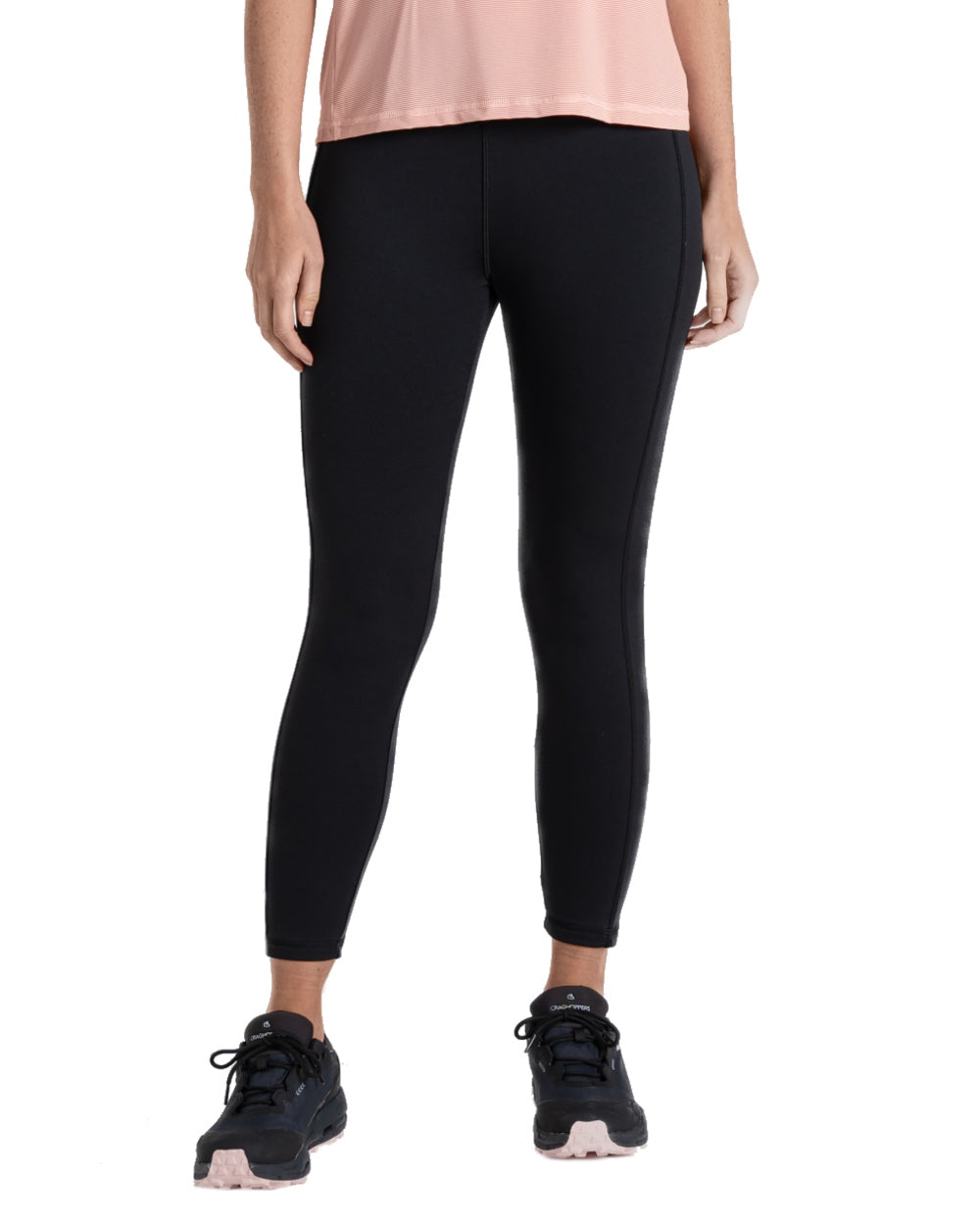 Black coloured Craghoppers Womens Alex Leggings on white background