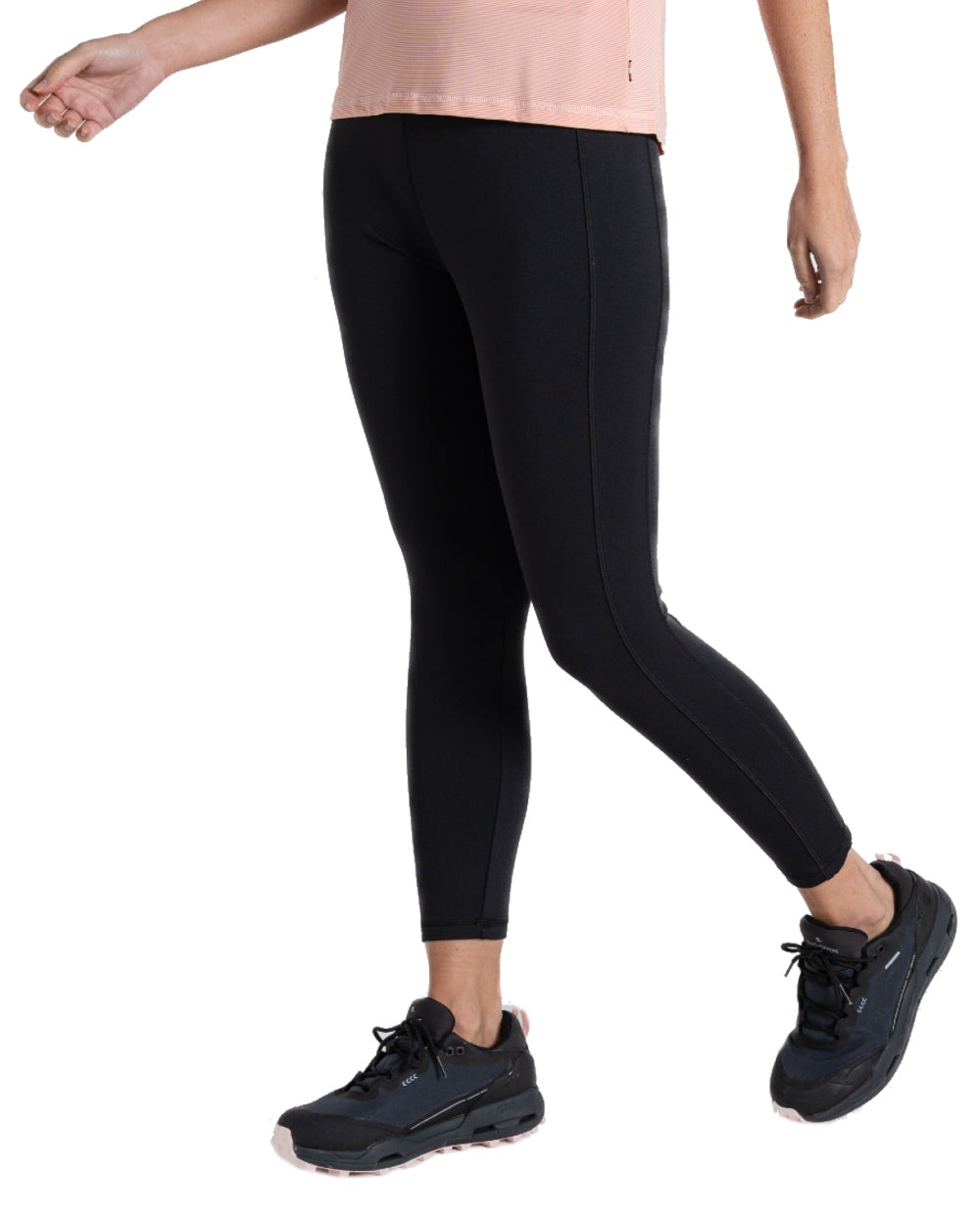 Black coloured Craghoppers Womens Alex Leggings on white background