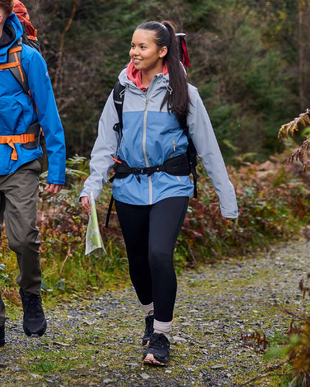 Black coloured Craghoppers Womens Alex Leggings on forest background