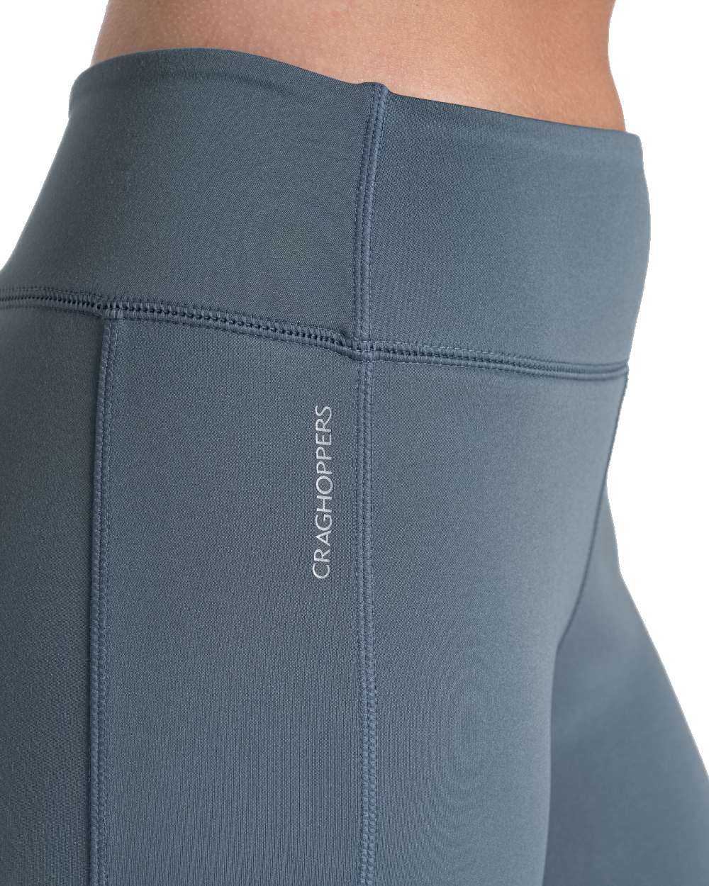 Storm Grey coloured Craghoppers Womens Alex Leggings on white background