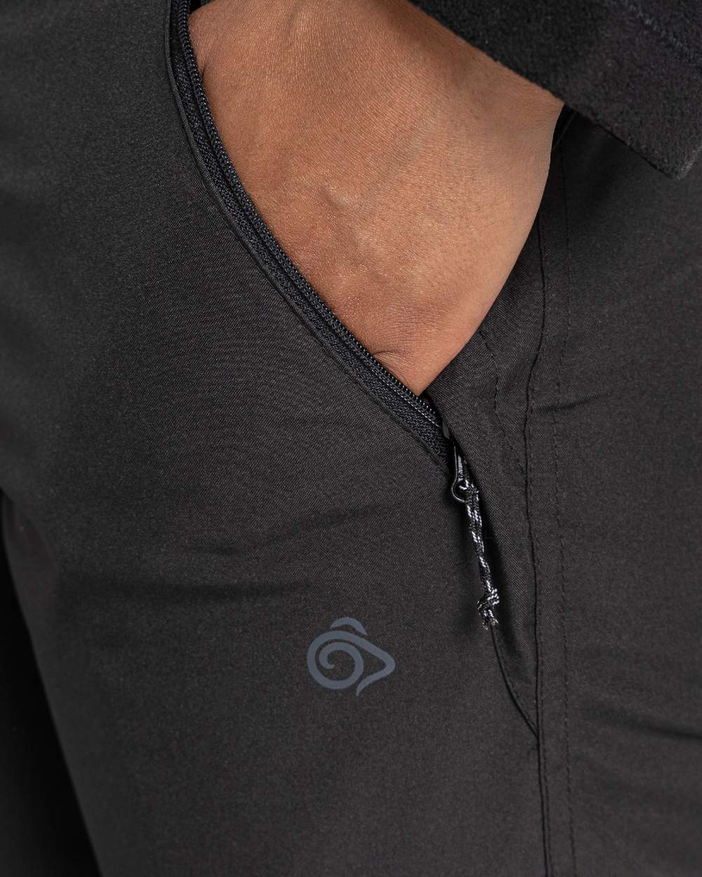 Black Coloured Craghoppers Womens Aysgarth II Thermo Waterproof Trousers on white background