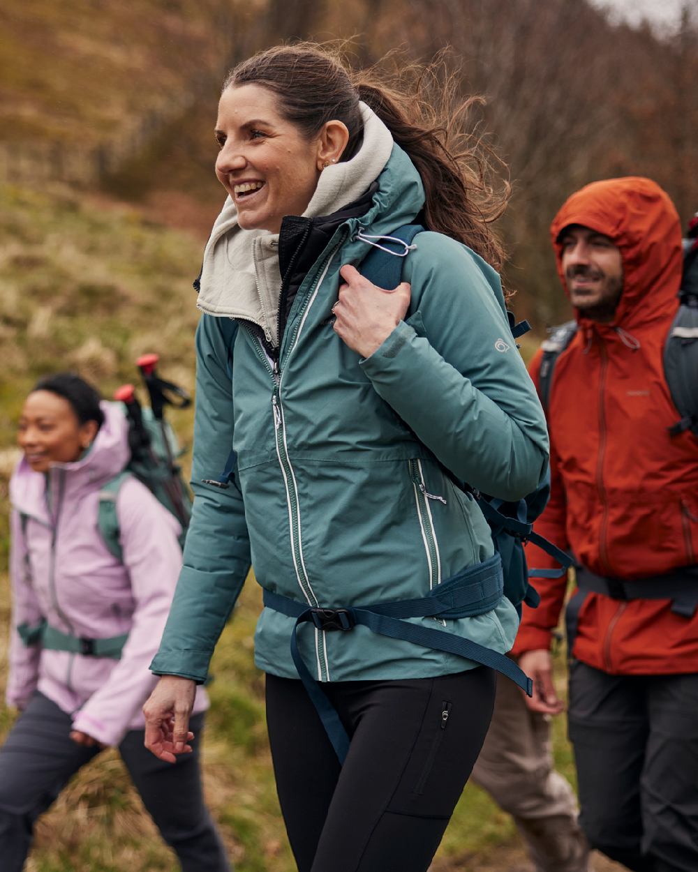 Atlantic Coloured Craghoppers Womens Brielle Waterproof Jacket on outdoor background