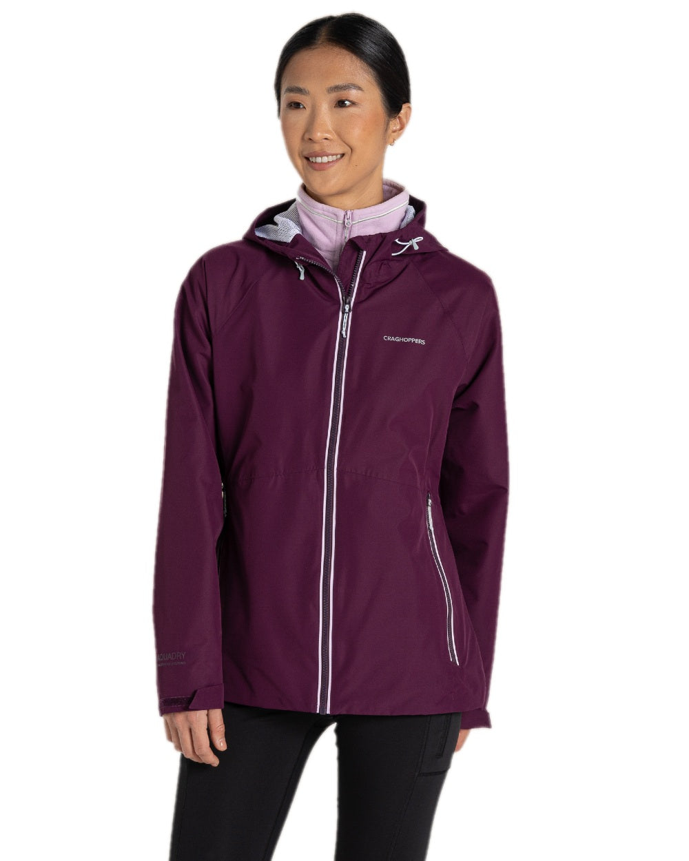 Beet Coloured Craghoppers Womens Brielle Waterproof Jacket on white background
