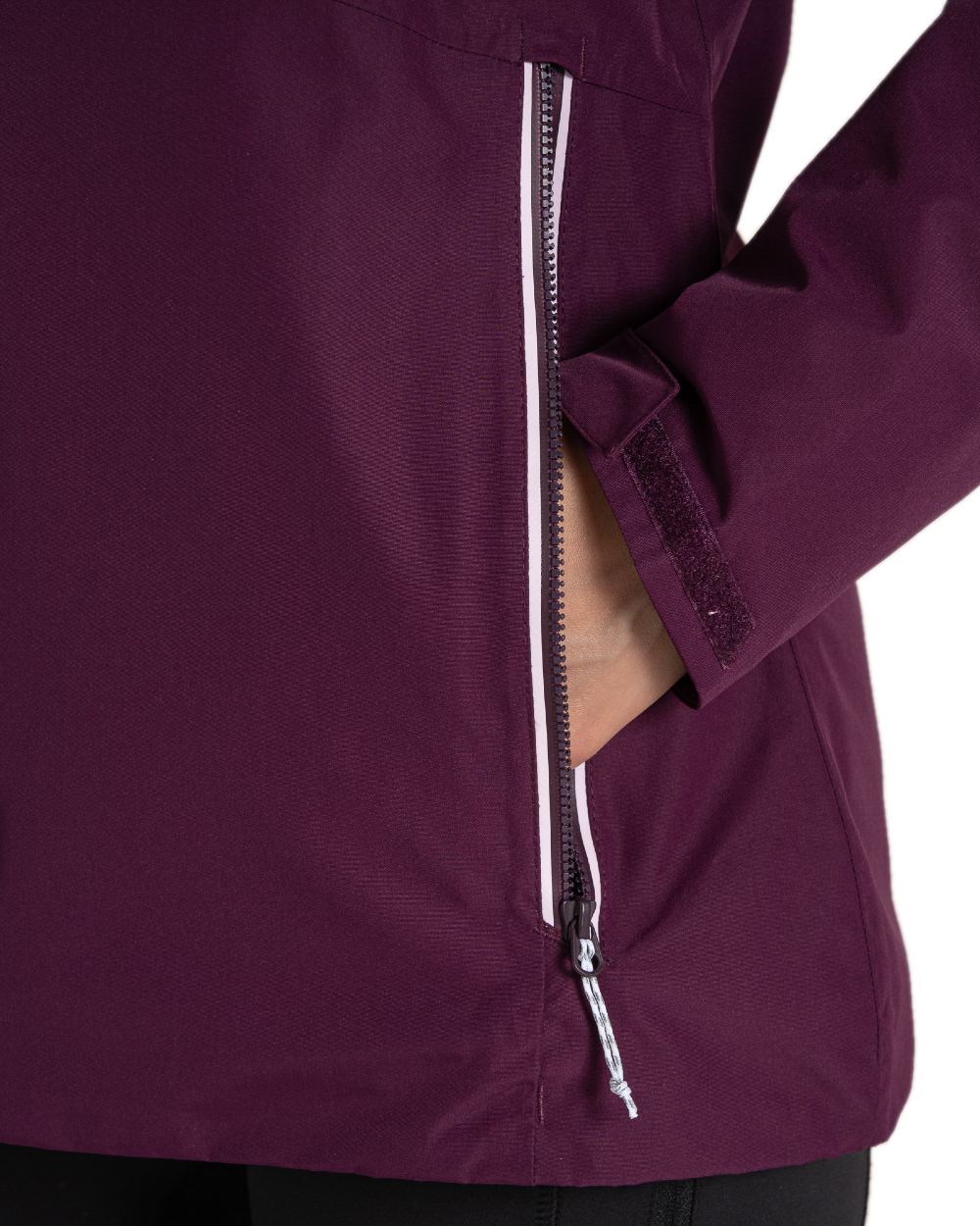 Beet Coloured Craghoppers Womens Brielle Waterproof Jacket on white background