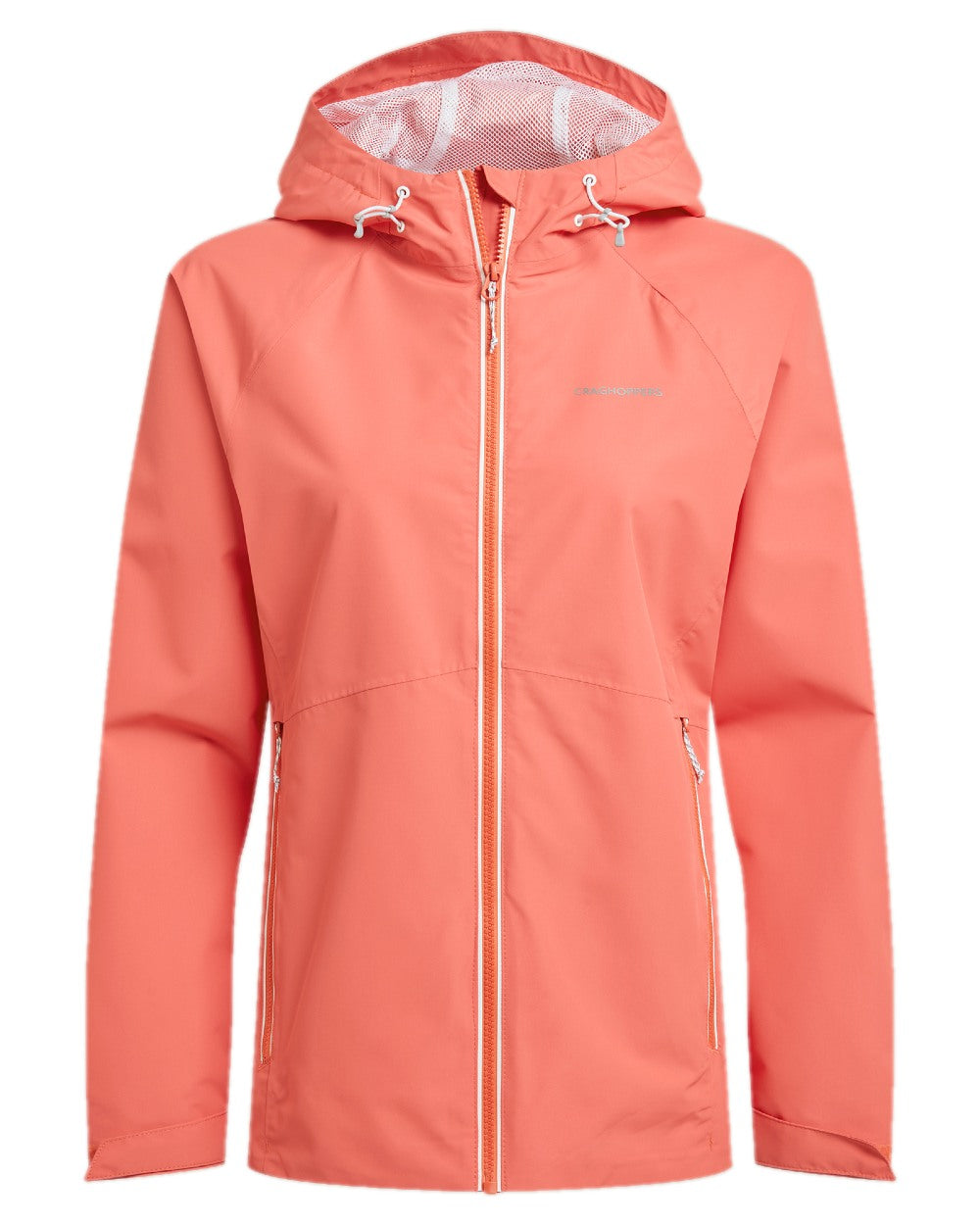 Deep Coral Coloured Craghoppers Womens Brielle Waterproof Jacket on white background