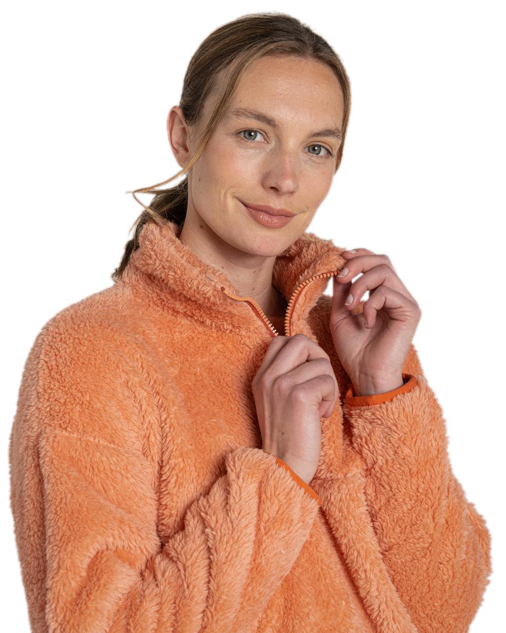 Clay Coloured Craghoppers Womens Bron Half Zip Fleece on white background