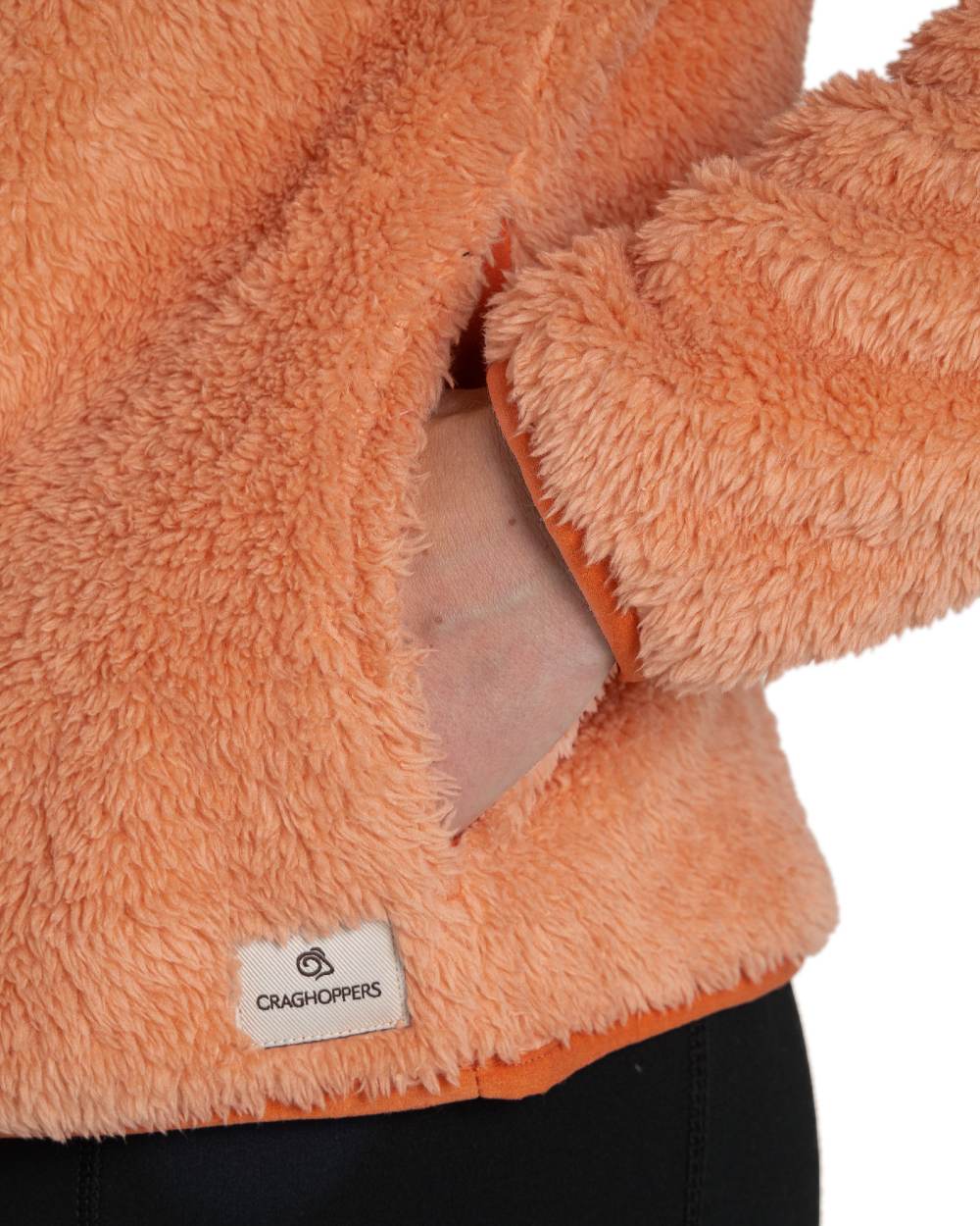 Clay Coloured Craghoppers Womens Bron Half Zip Fleece on white background