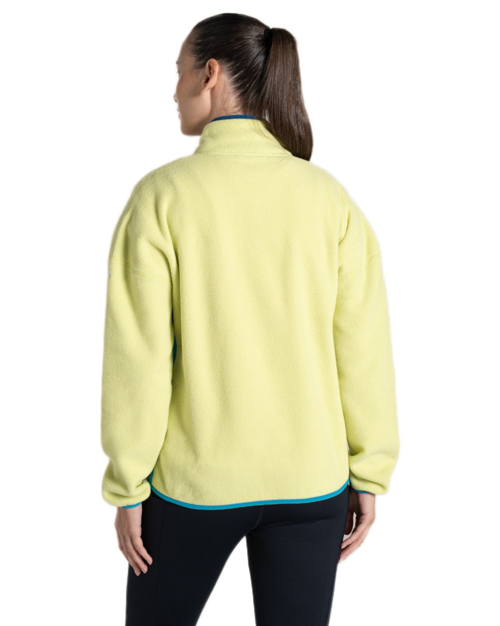 Key Lime coloured Craghoppers Womens CO2 Renu Half Zip Fleece Sweater on white background