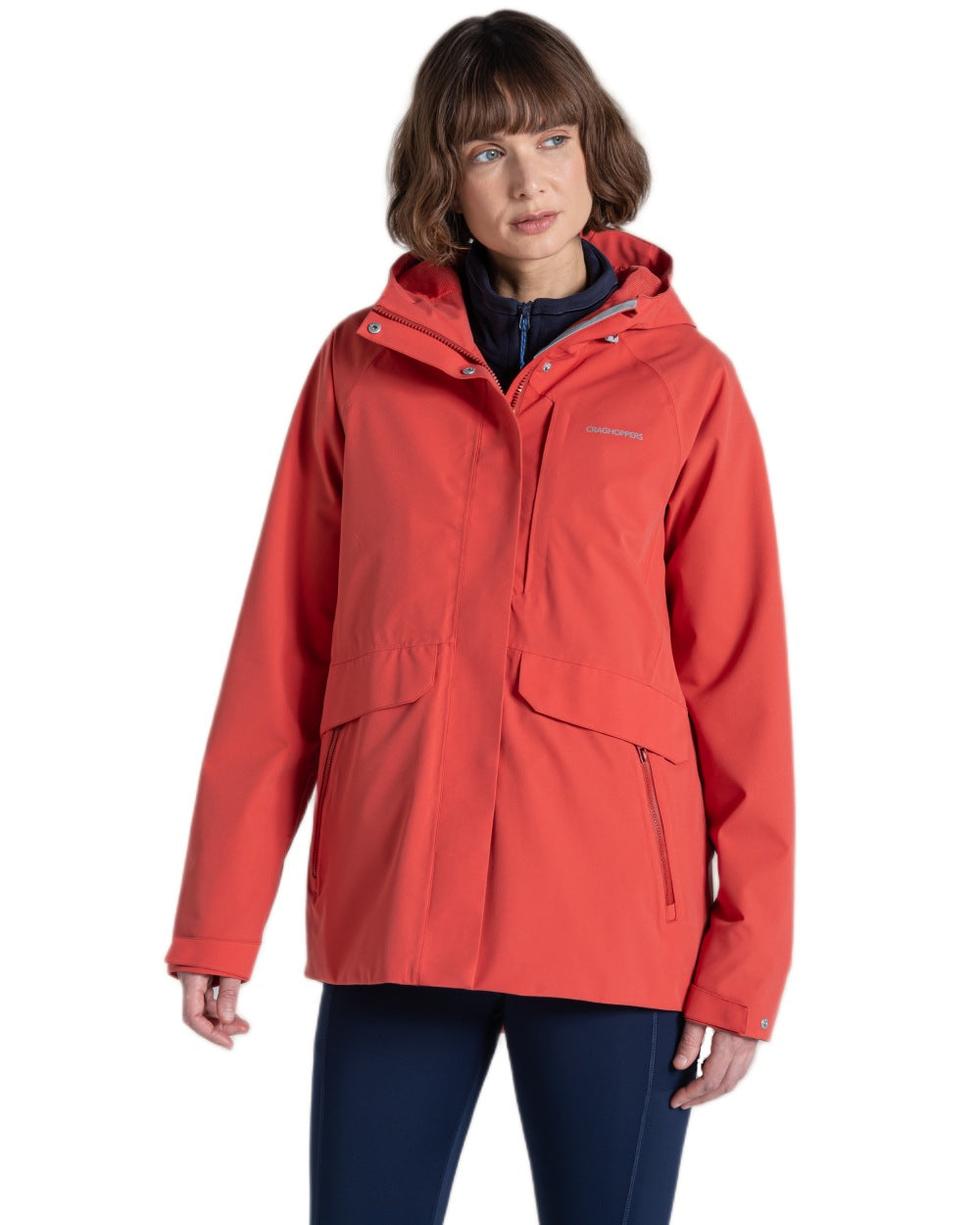 Compote Red coloured Craghoppers Womens Caldbeck II Waterproof Jacket on white background