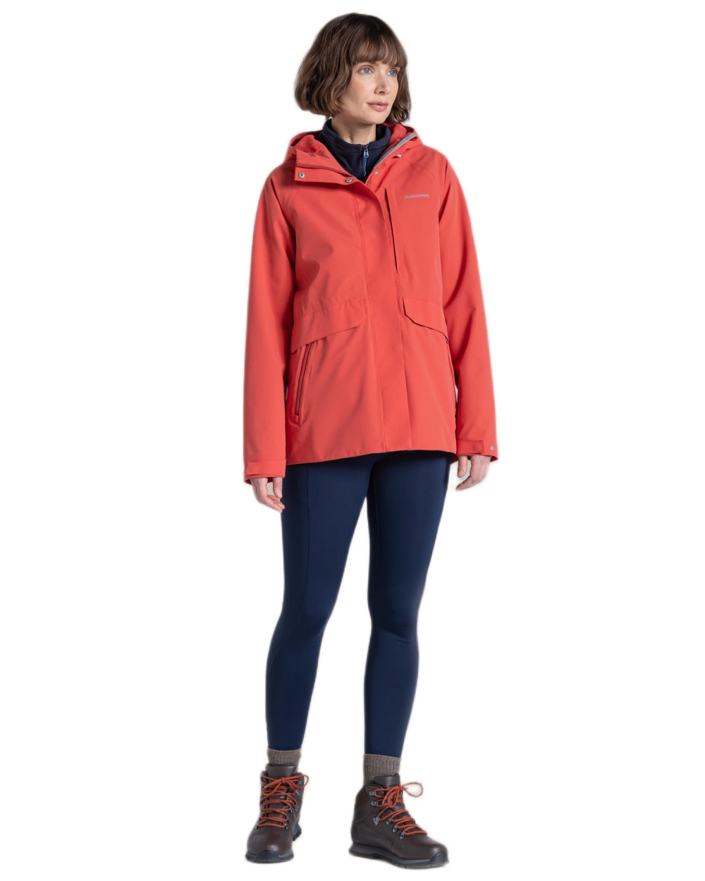 Compote Red coloured Craghoppers Womens Caldbeck II Waterproof Jacket on white background