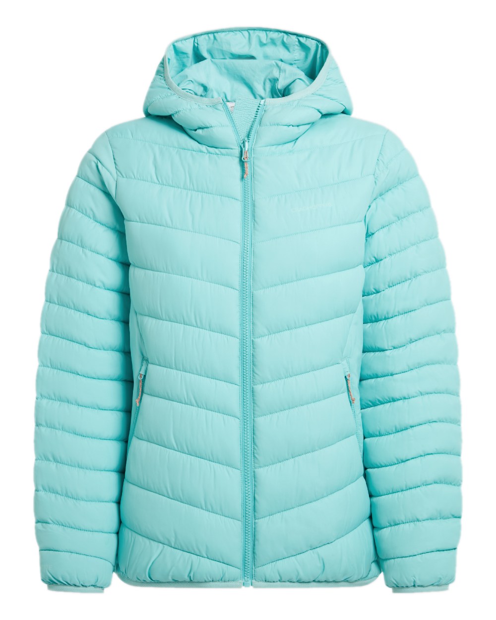 Aqua Sky coloured Craghoppers Womens Compresslite IX Hooded Insulating Jacket on white background