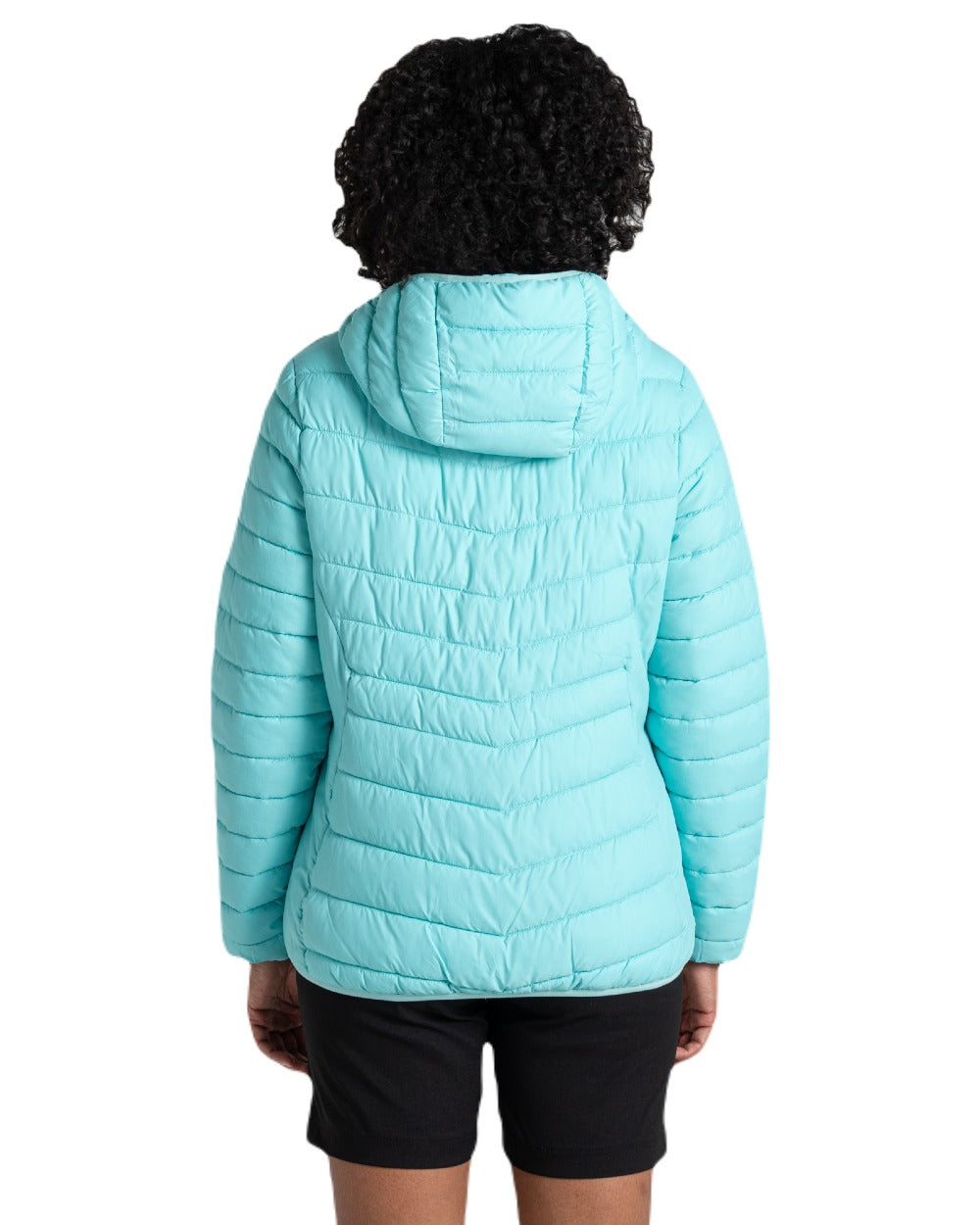 Aqua Sky coloured Craghoppers Womens Compresslite IX Hooded Insulating Jacket on white background