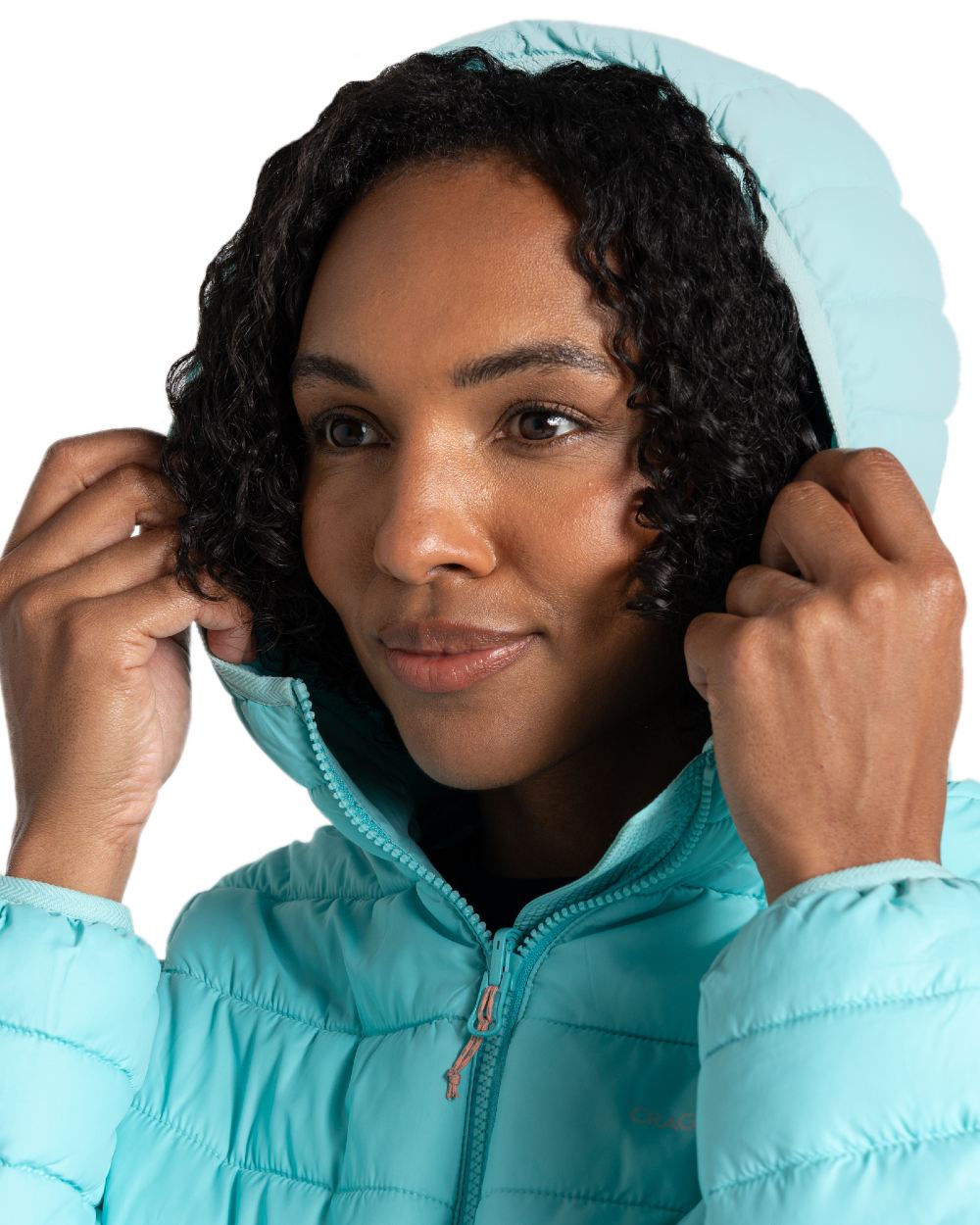 Aqua Sky coloured Craghoppers Womens Compresslite IX Hooded Insulating Jacket on white background