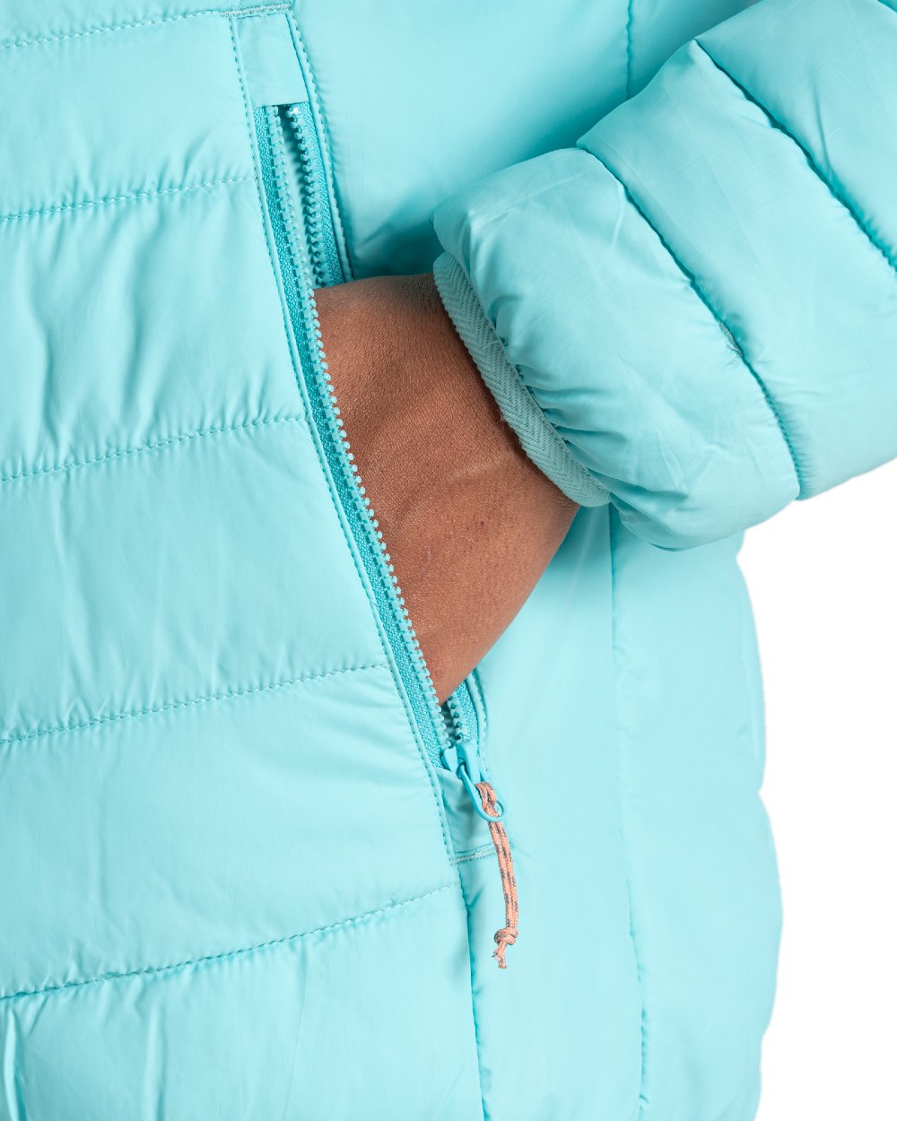 Aqua Sky coloured Craghoppers Womens Compresslite IX Hooded Insulating Jacket on white background